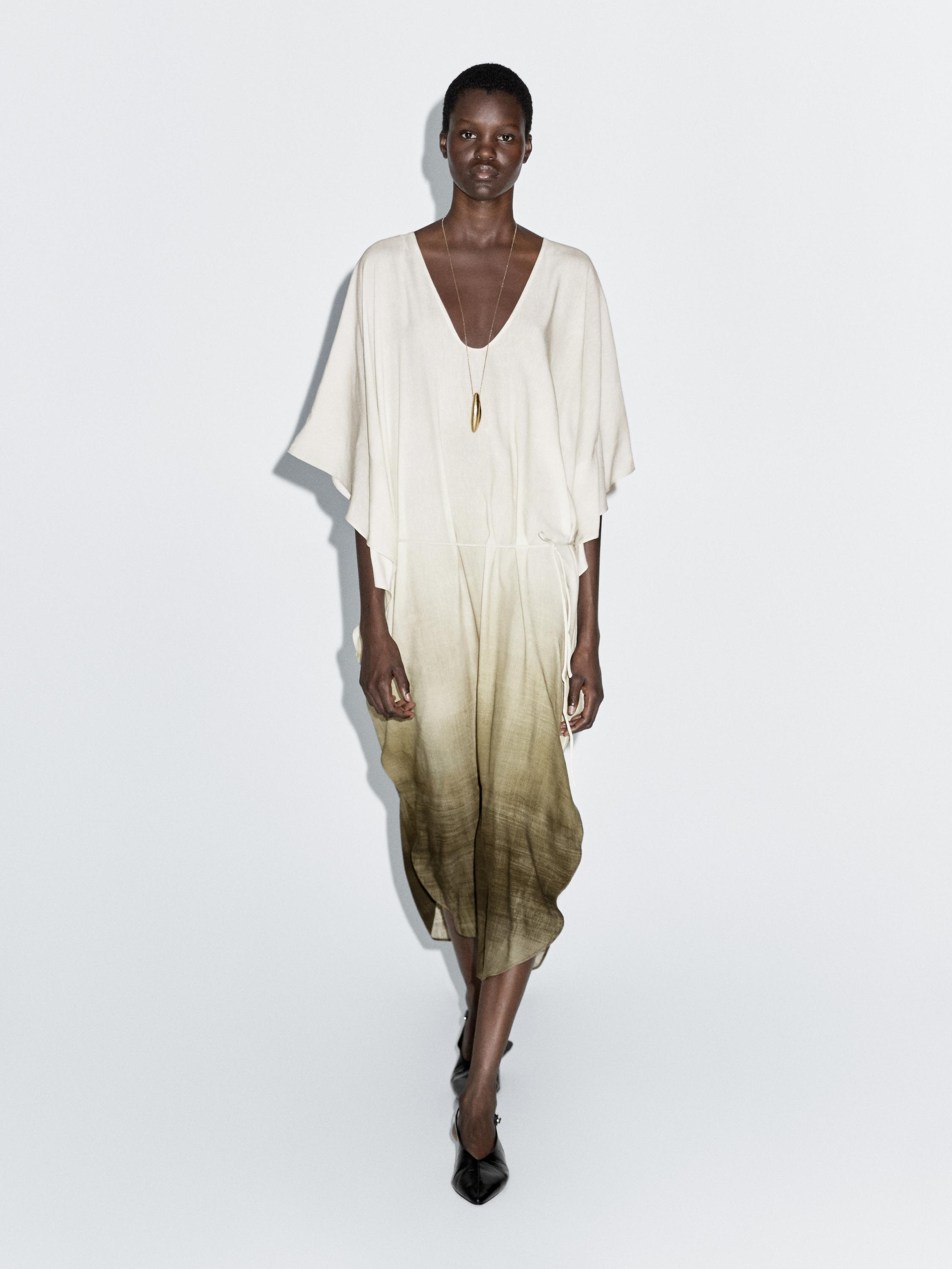 Μακρύ φόρεμα τουνίκ με μανίκια νυχτερίδα