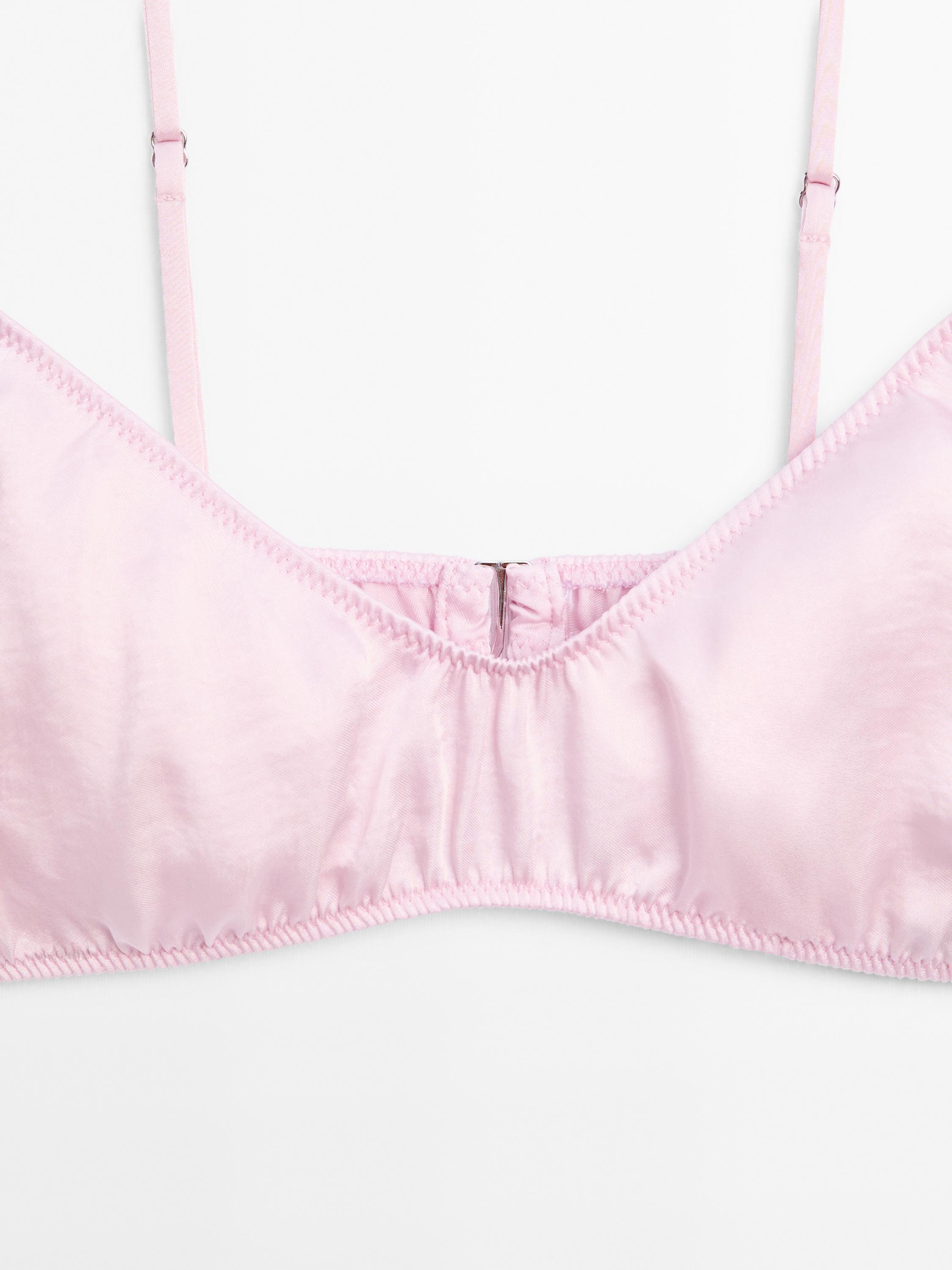 Gathered satin triangle bra - STUDIO