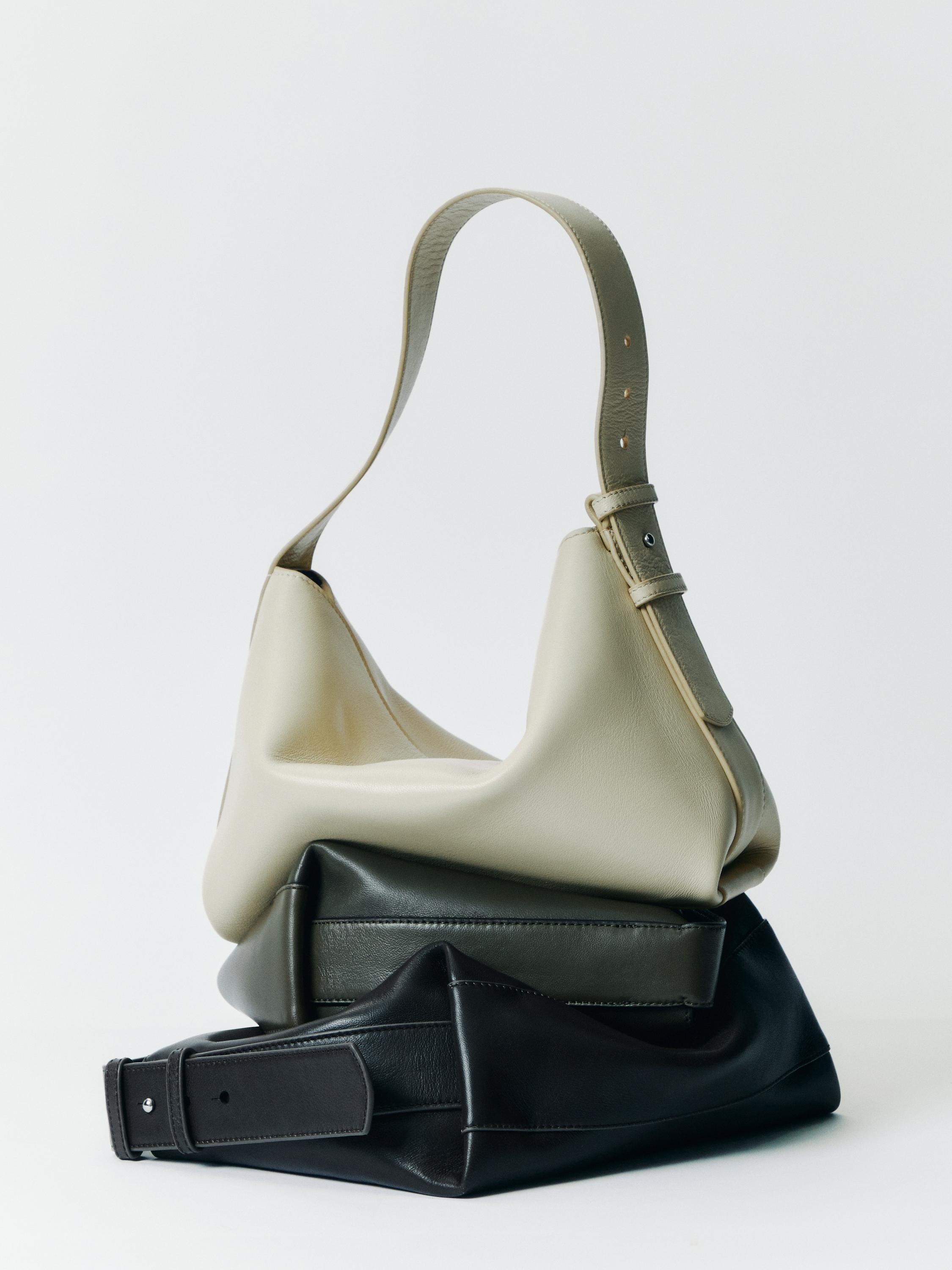 Small nappa leather shoulder bag — SAND