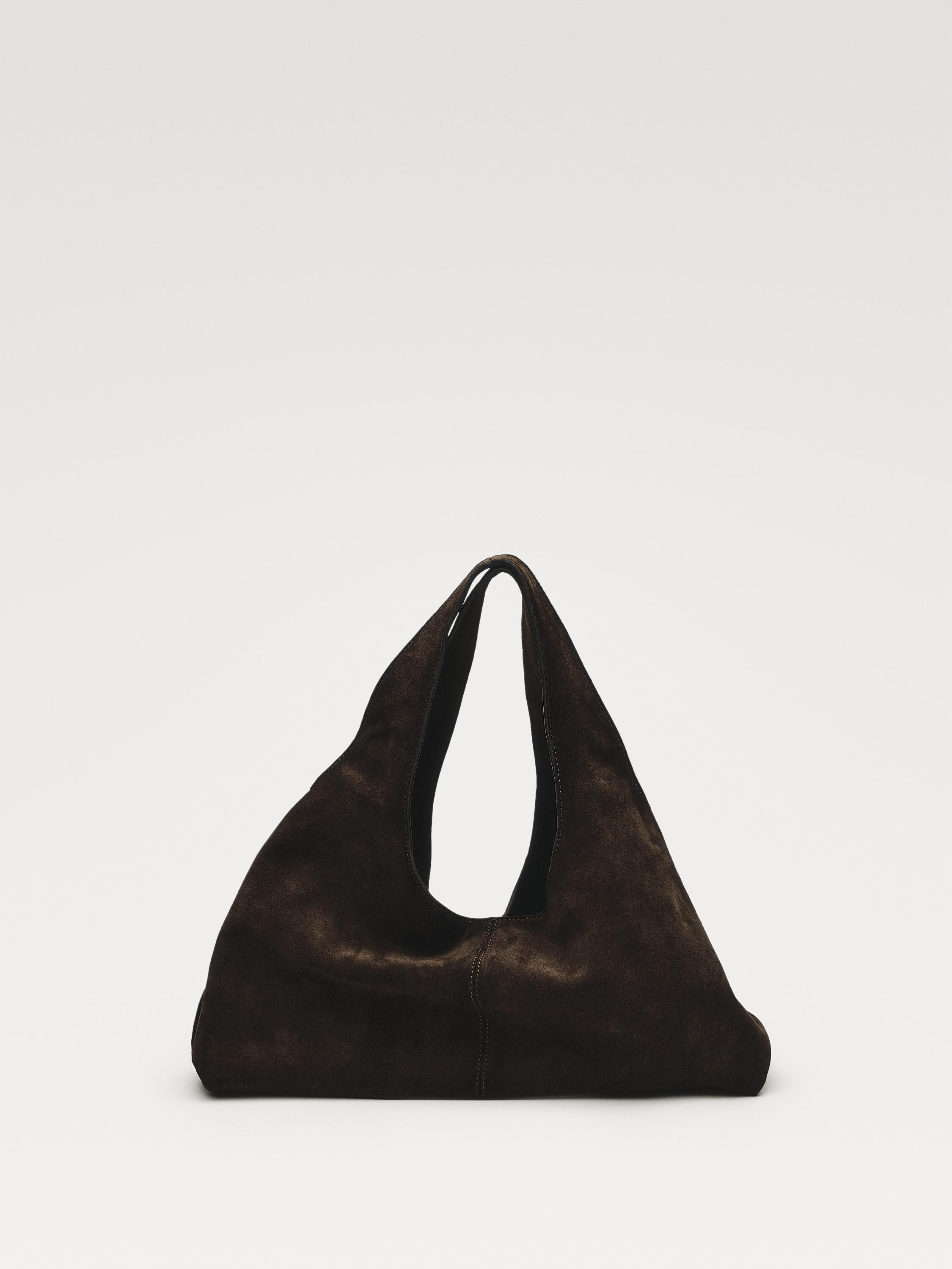 Medium split leather lady bag — BROWN