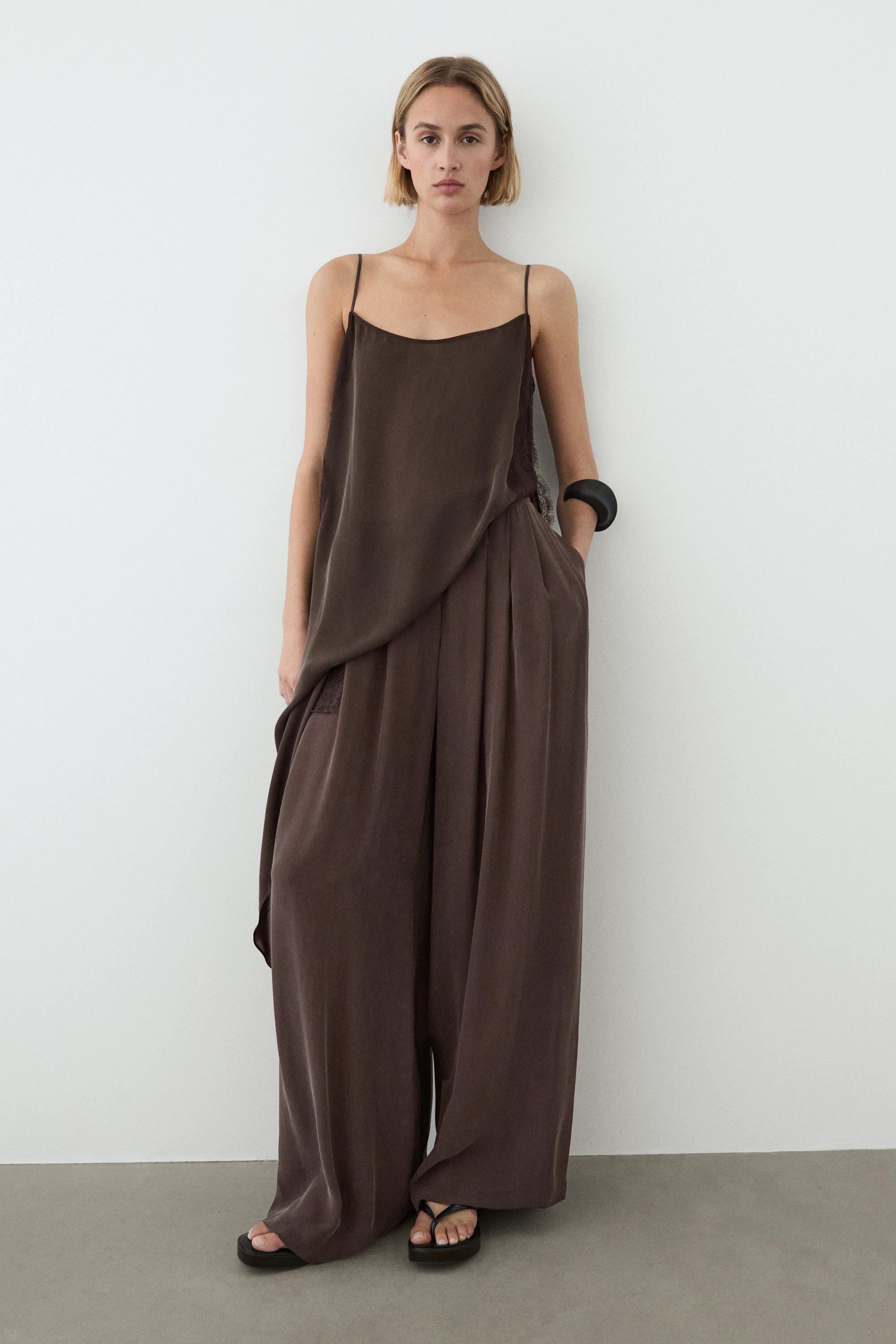 Total look flowing skort — Chocolate