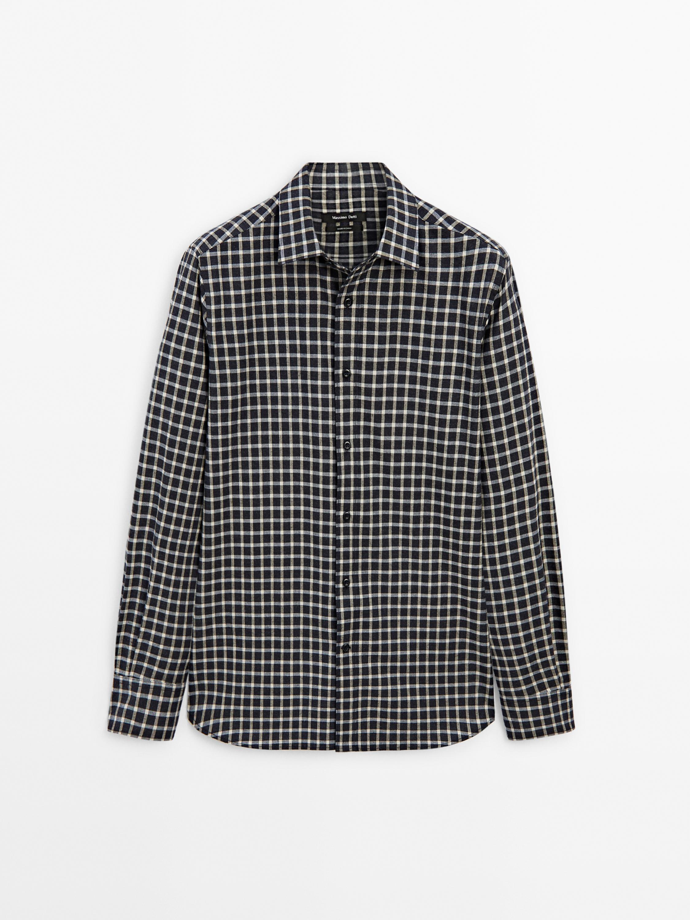 Rutete skjorte i 100 % bomull – regular-fit