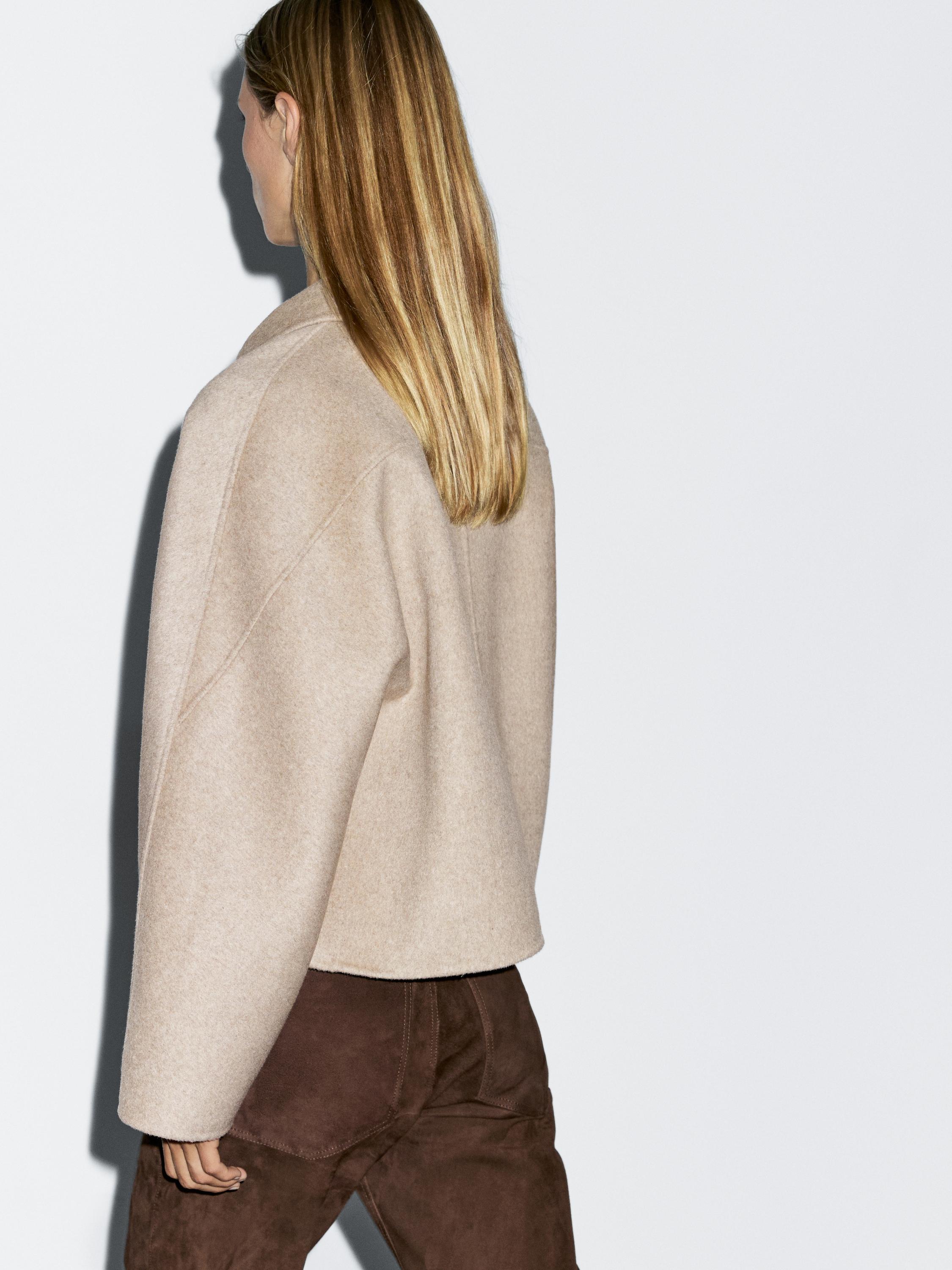 Cropped wool blend jacket