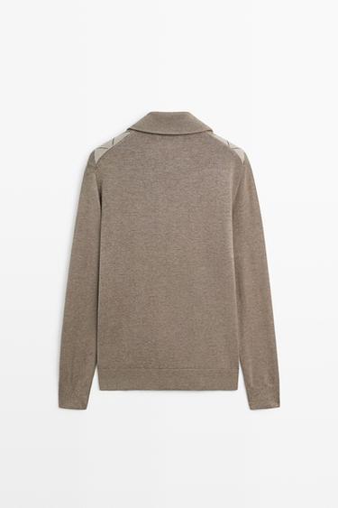 Argyle quarter-zip knit sweater — KHAKI 6