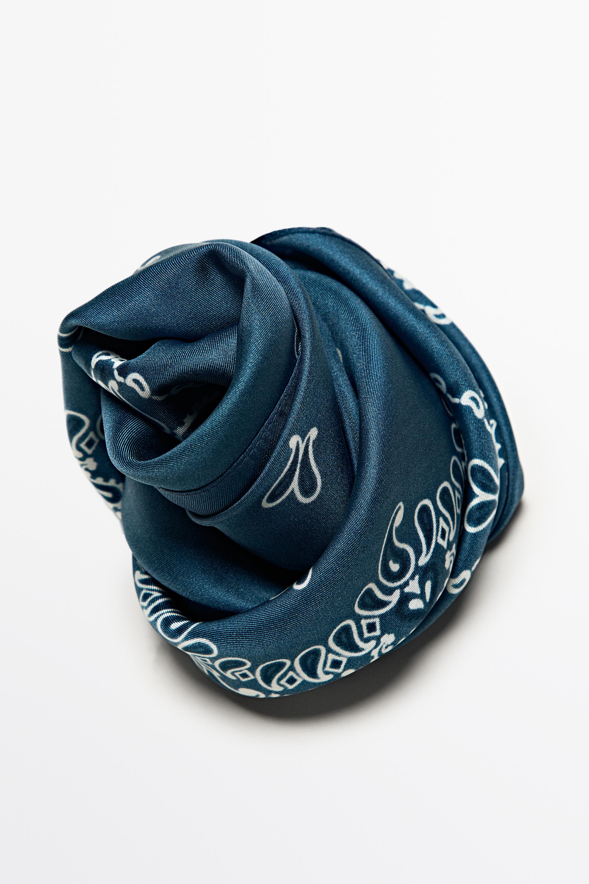 Paisley print scarf — MEDIUM BLUE