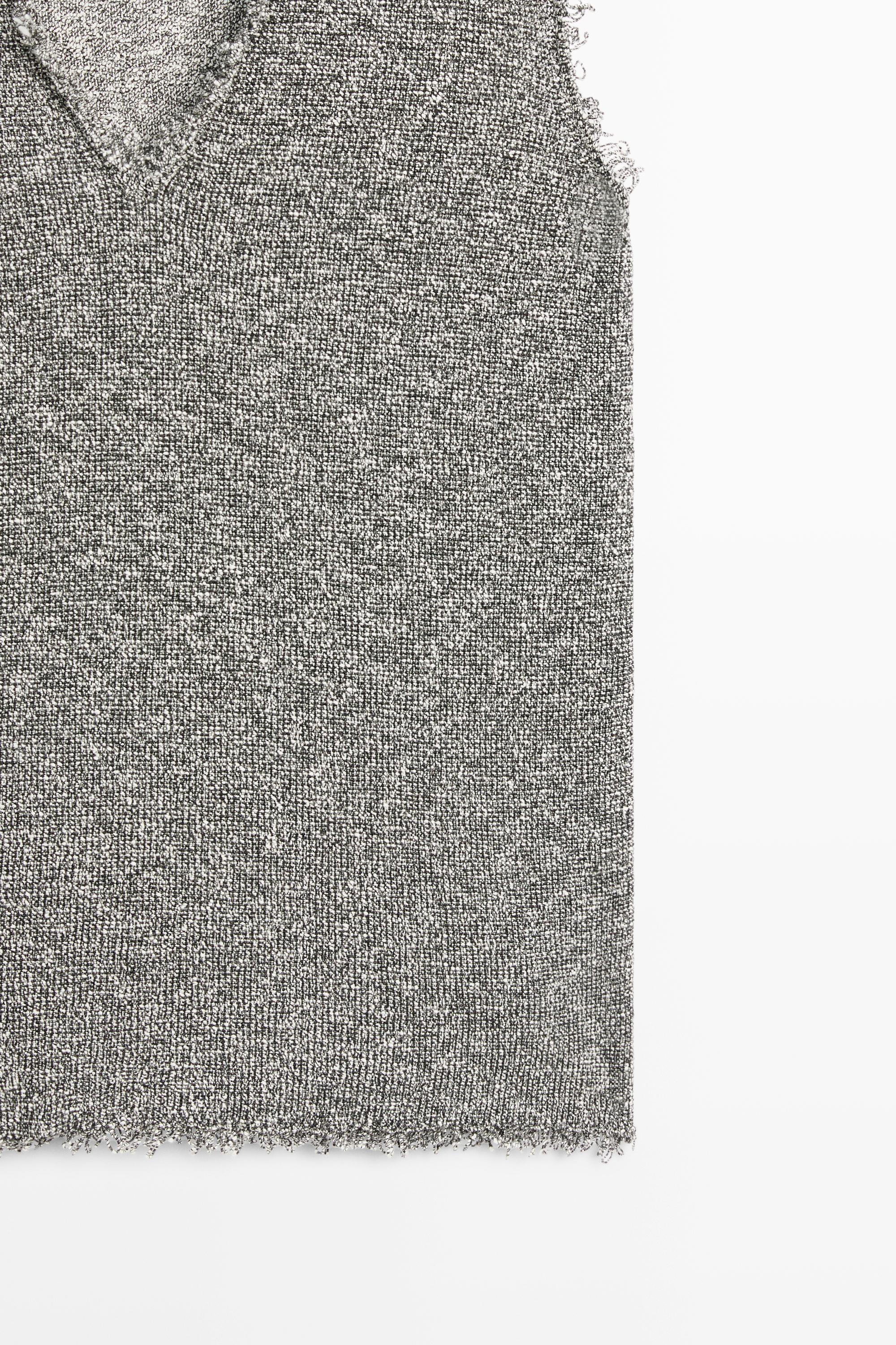 Flecked-effect V-neck top — GREY MARL