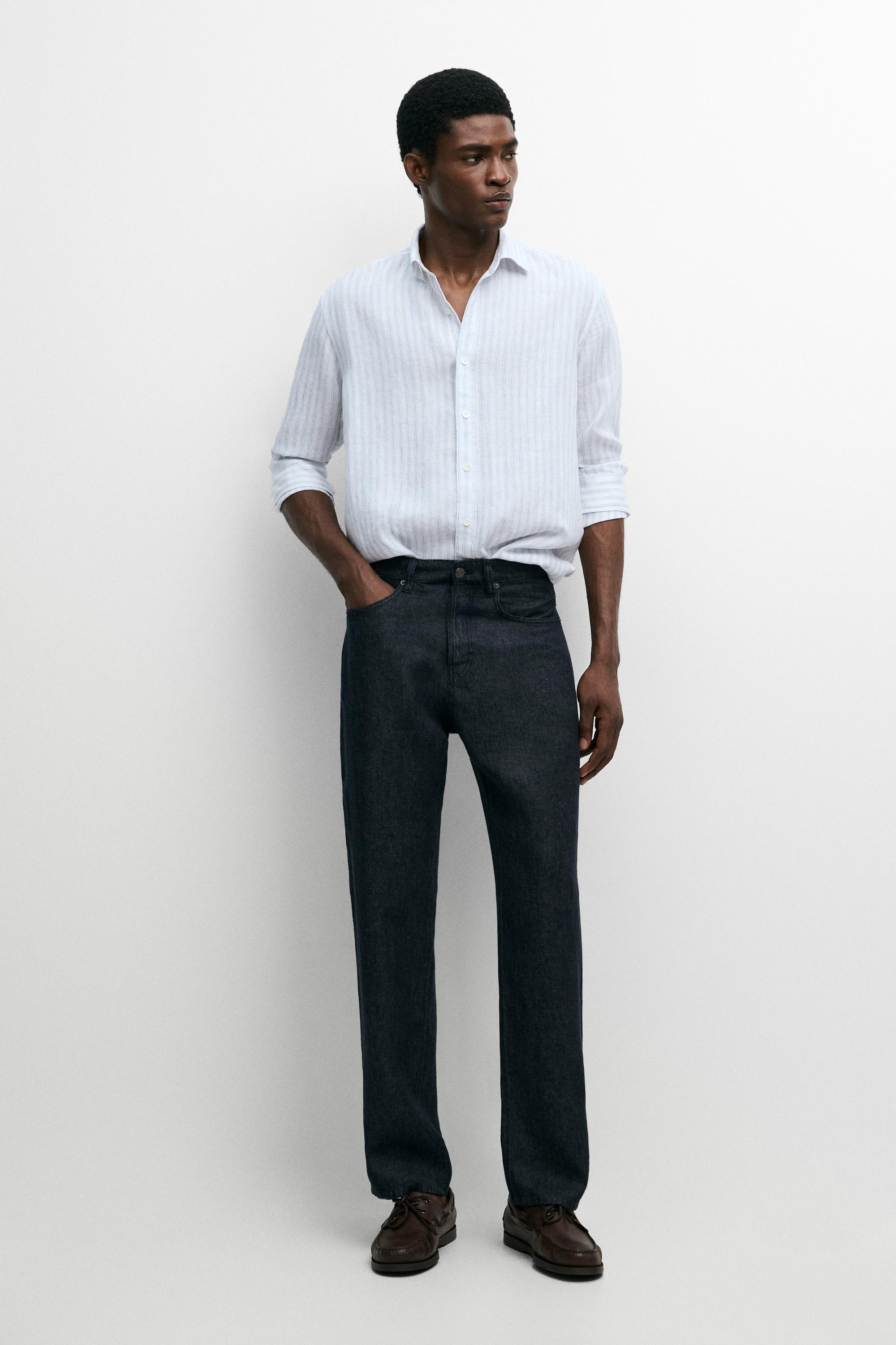 Camisa rayas 100% lino extrafino