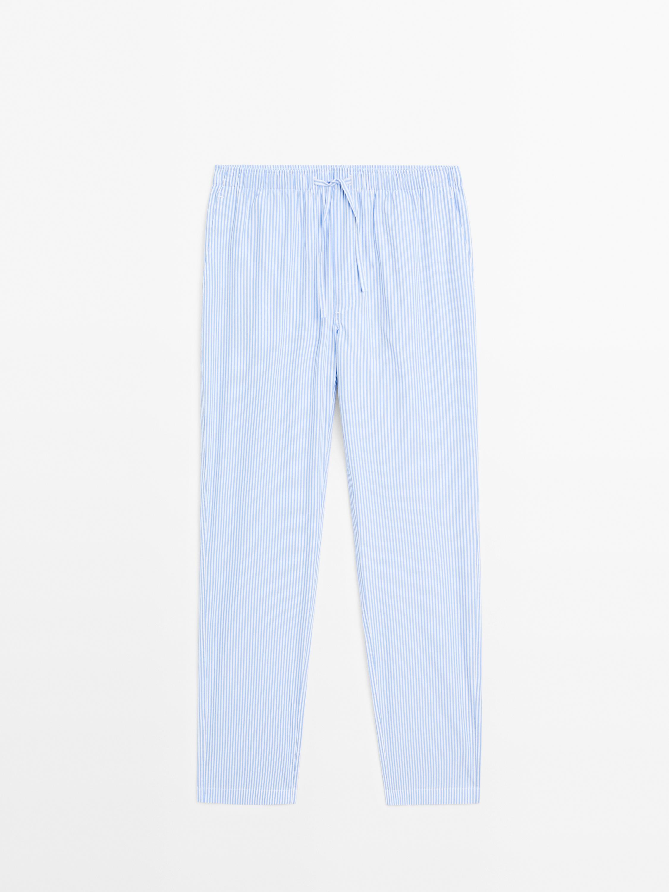 Pijama camiseta manga corta pantalón rayas · Azul, Negro · Camison