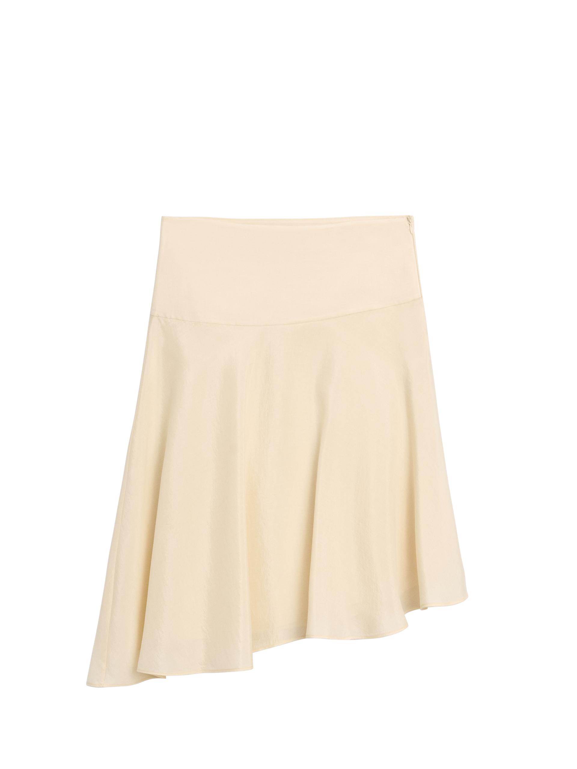 Falda Midi Fluida Asimétrica - Oro - 34 - Massimo Dutti - Mujer