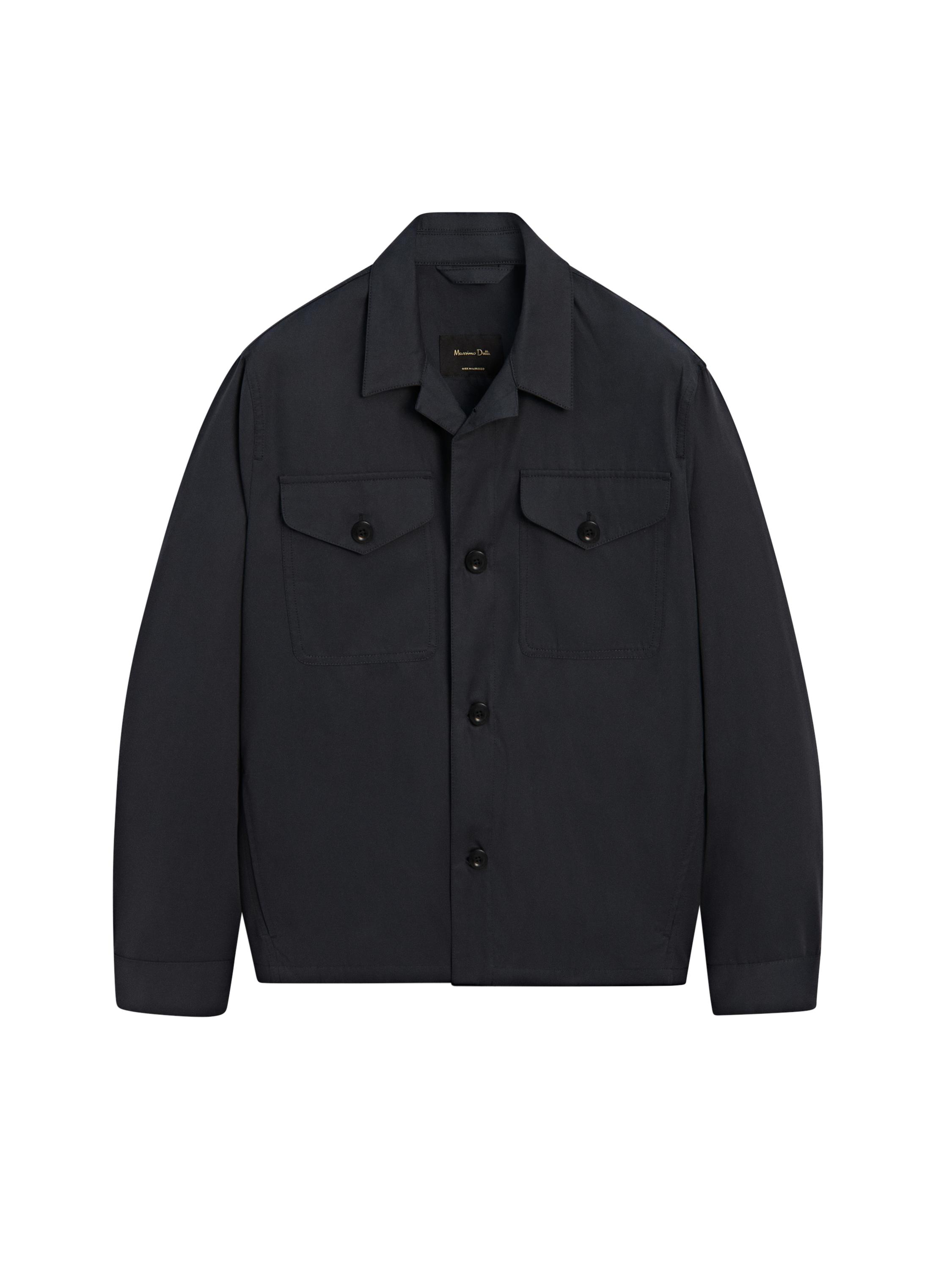 100% cotton jacket with pocket details · Navy Blue · Coats And Jackets |  Massimo Dutti