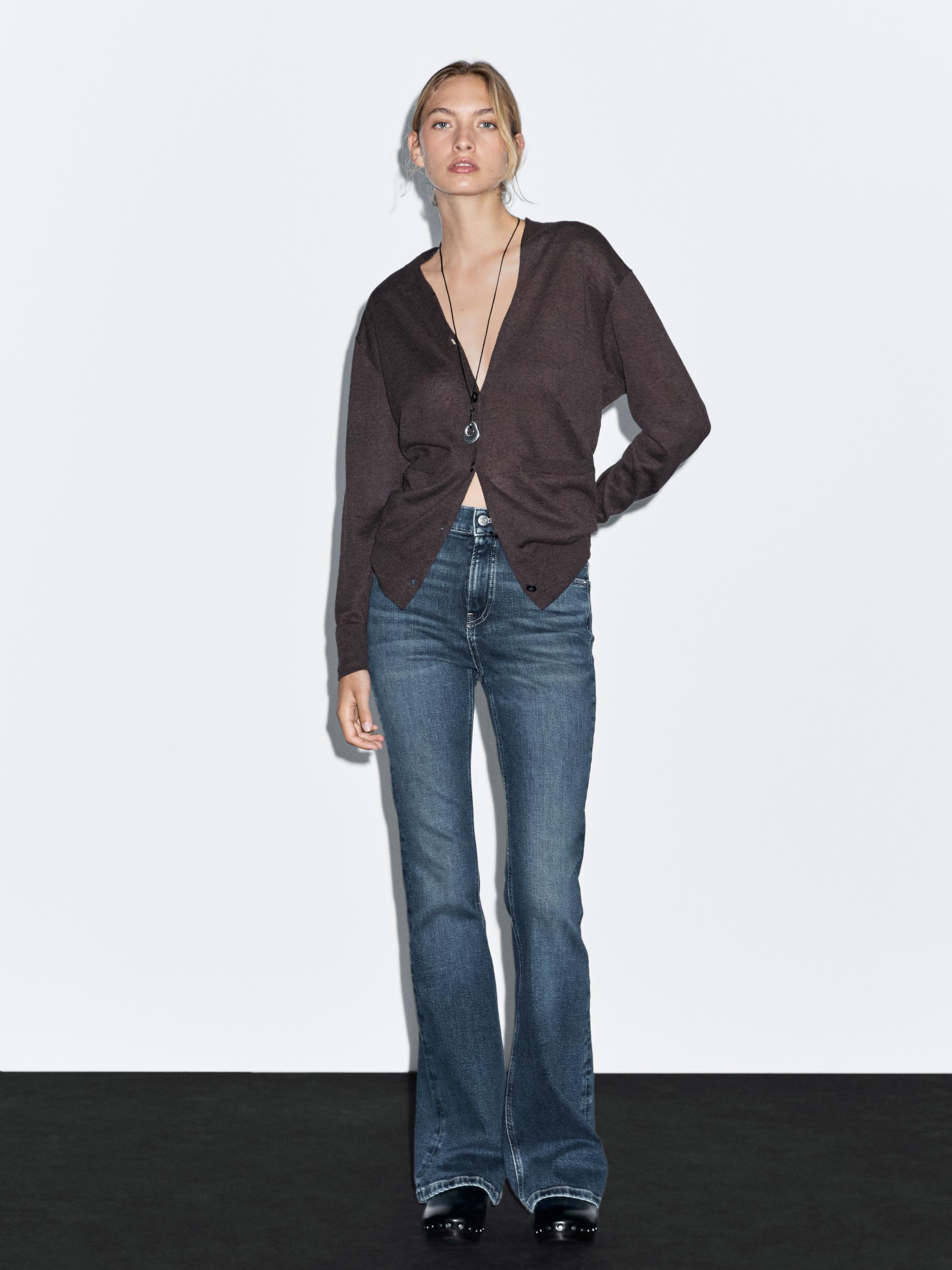 Jean skinny flare taille haute