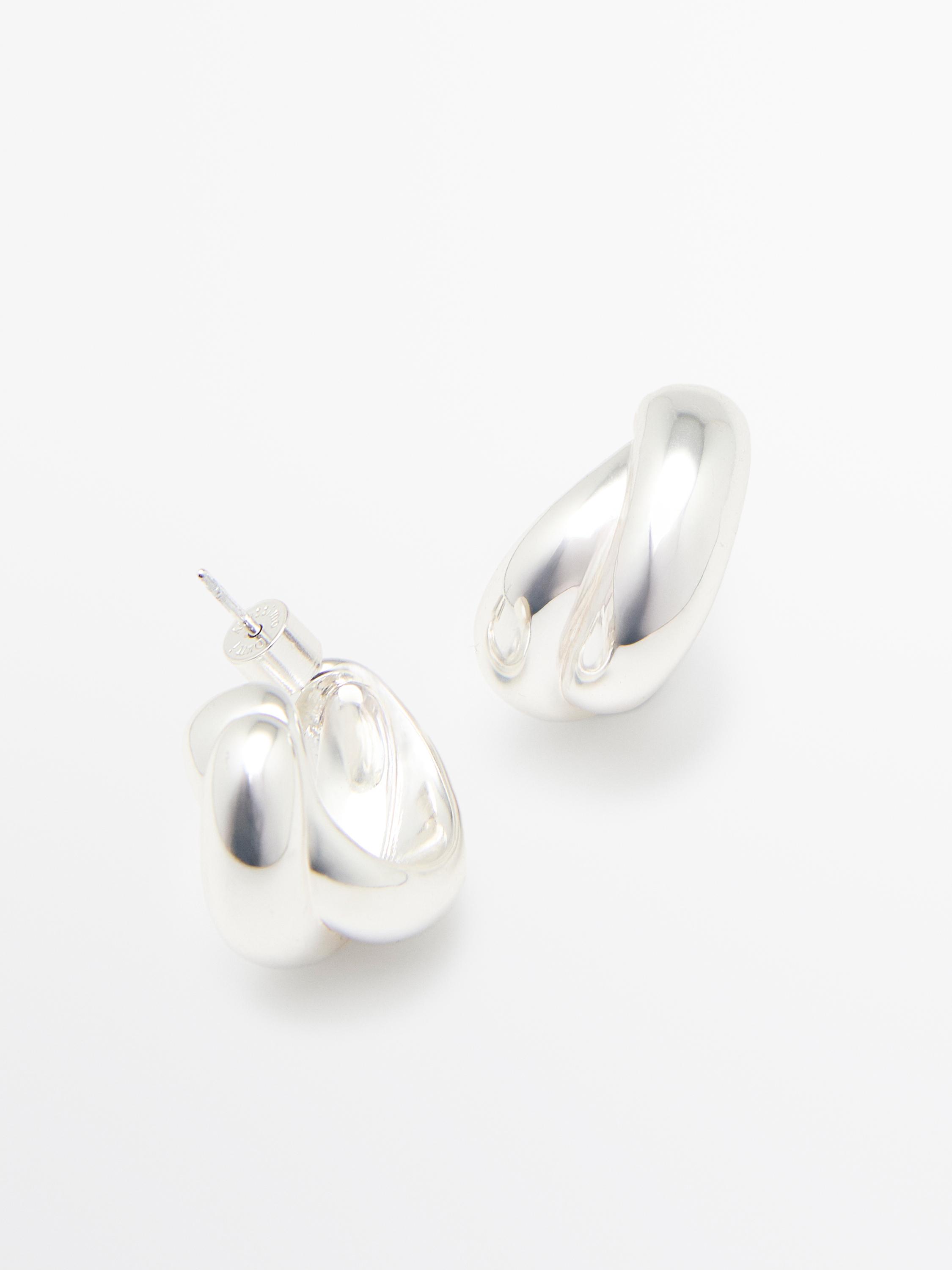 Wraparound hoop earrings — SILVER