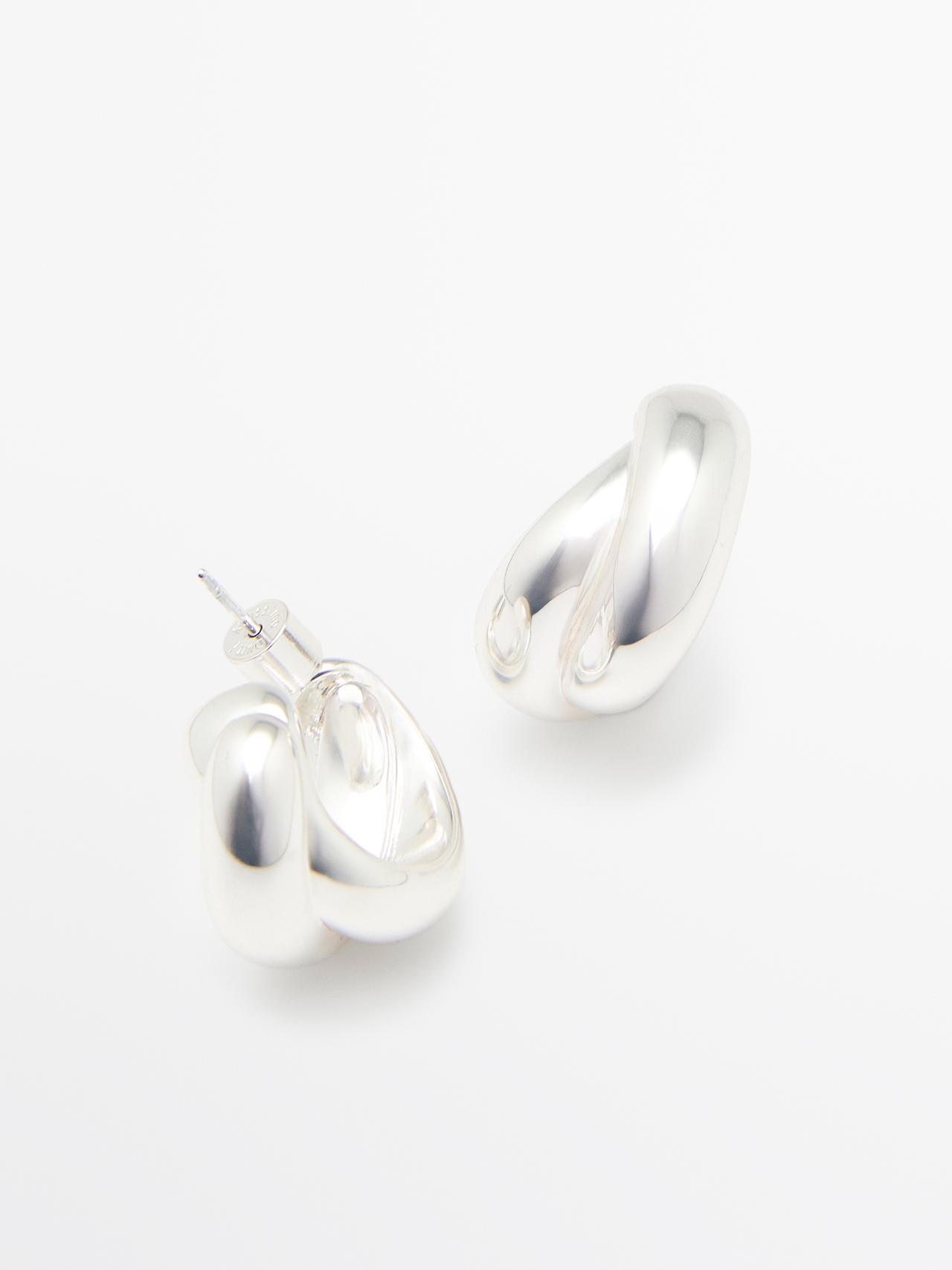 Wraparound hoop earrings — SILVER