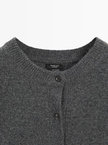 100% cashmere oversize knit cardigan — ANTHRACITE GREY 9