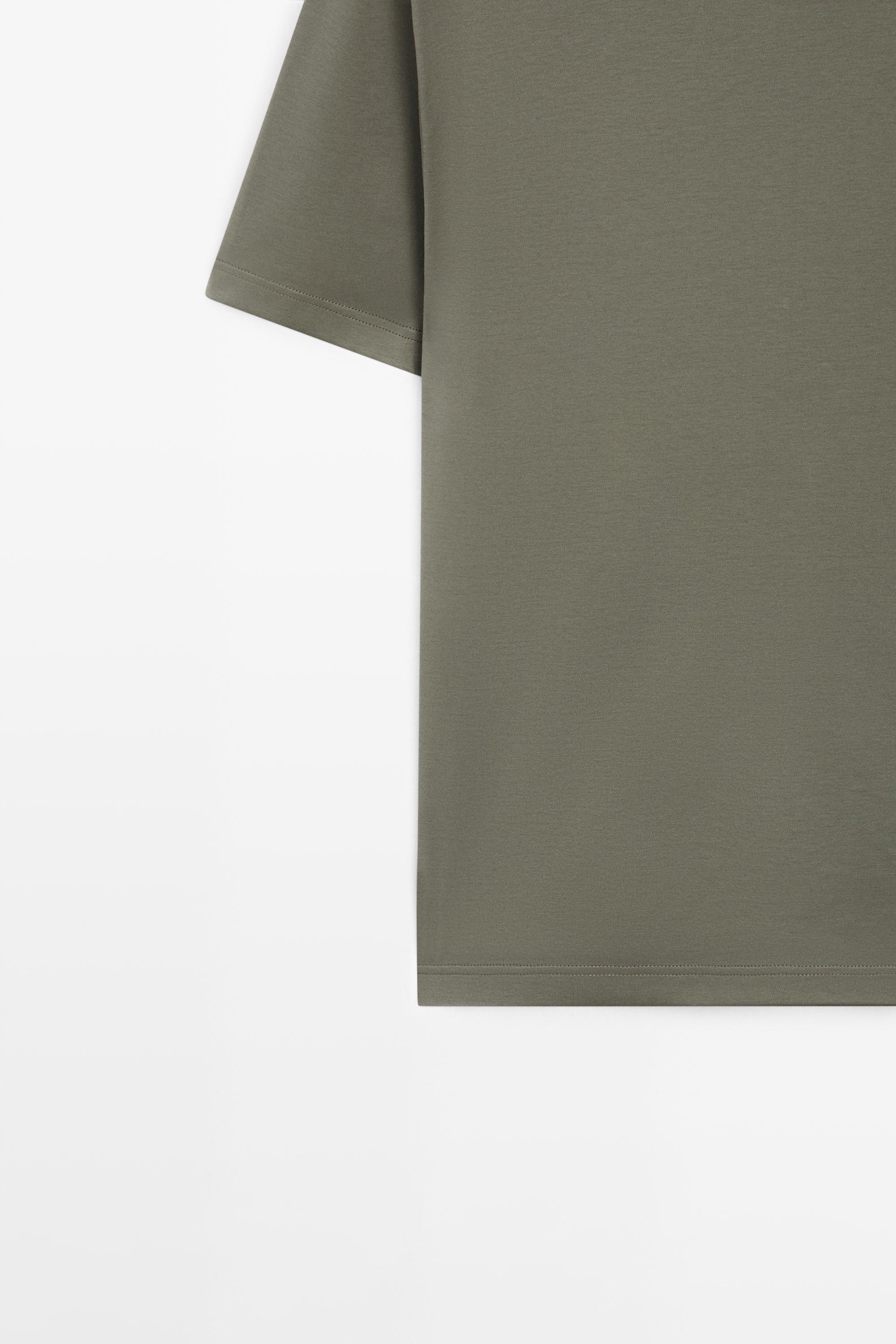 100% cotton short-sleeve T-shirt — PALE KHAKI