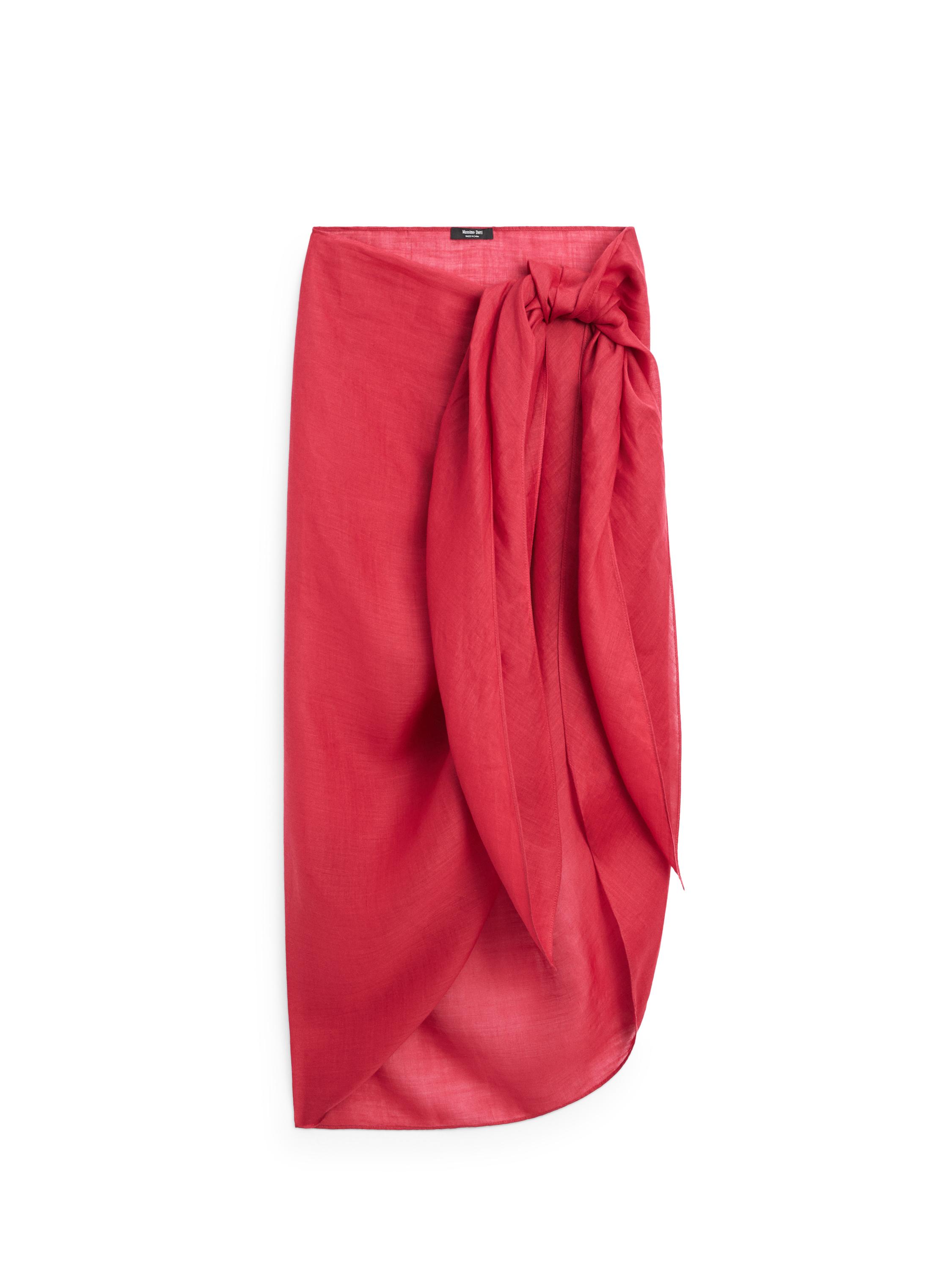 100% ramie pareo skirt — RED