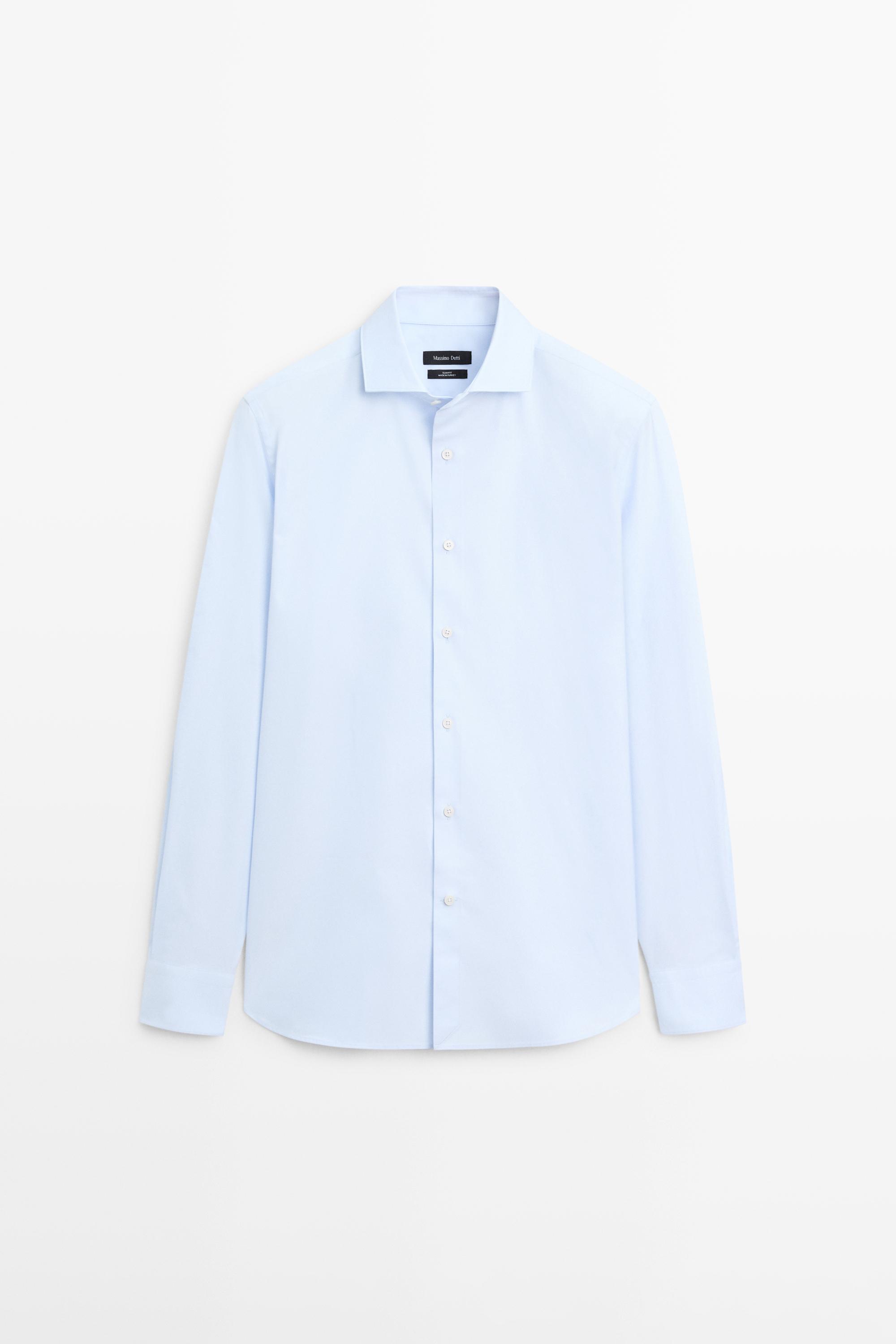 Slim fit 100% cotton shirt — Sky blue