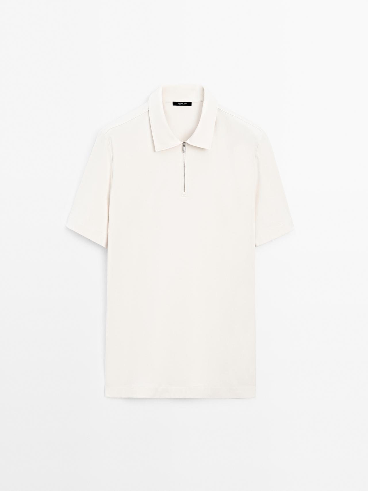 Massimo Dutti - Herre - Kortærmet Poloskjorte I 100 % Bomuld - Grå - M