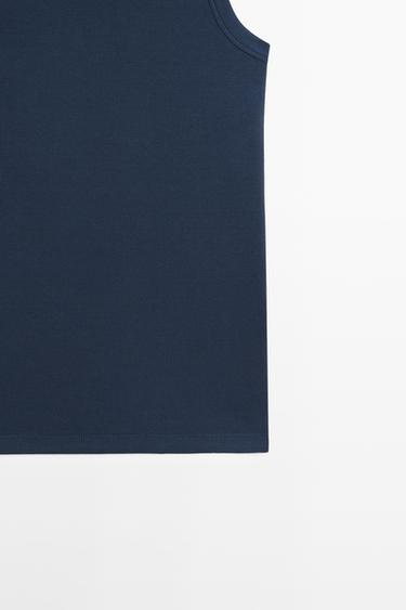 Cotton blend halter top — NAVY BLUE 7