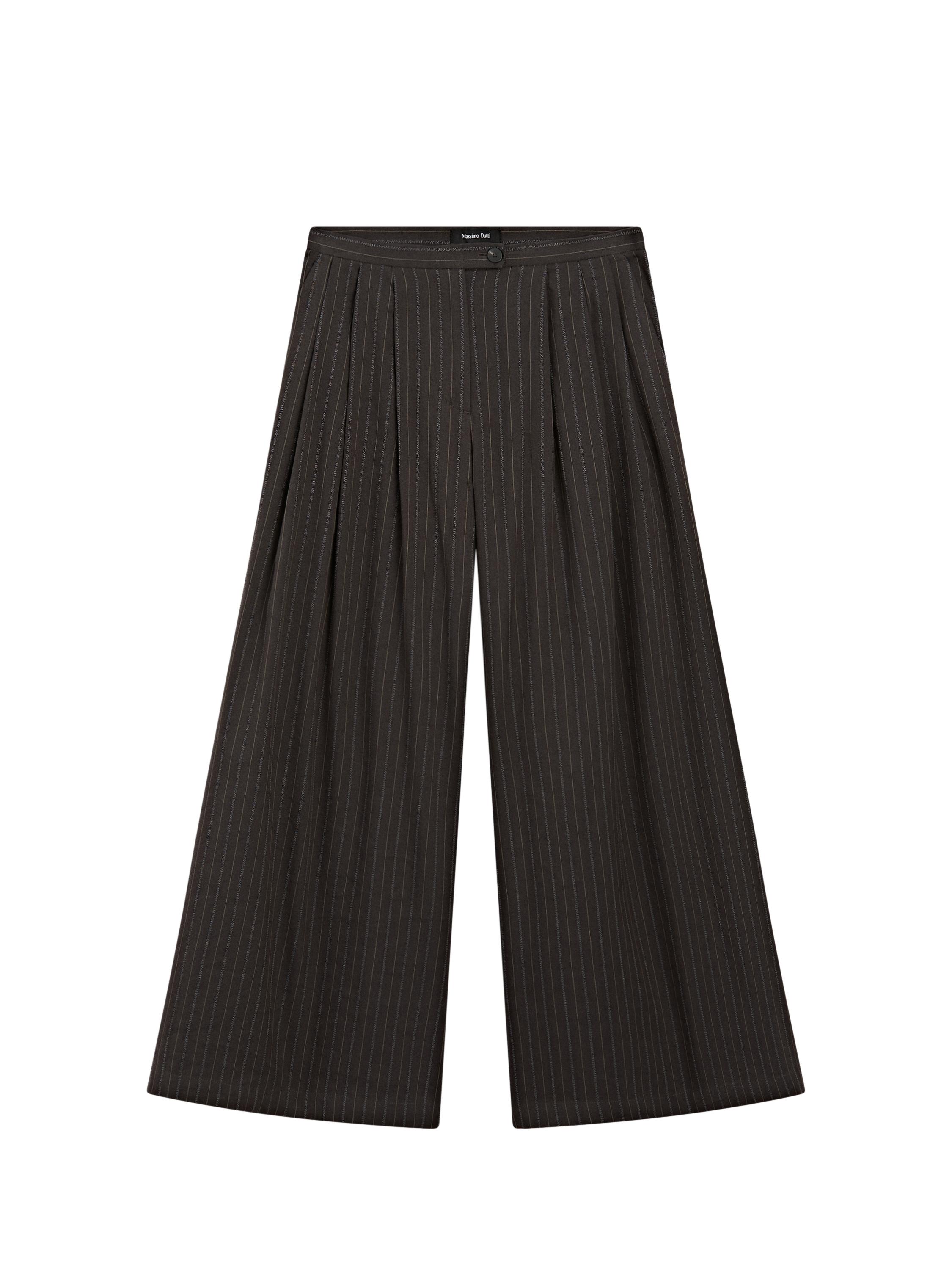 ★ Massimo Dutti★ Stripe Detail Wide Leg Pants 05055669800 Wide-leg trousers with striped detail · Black · Dressy