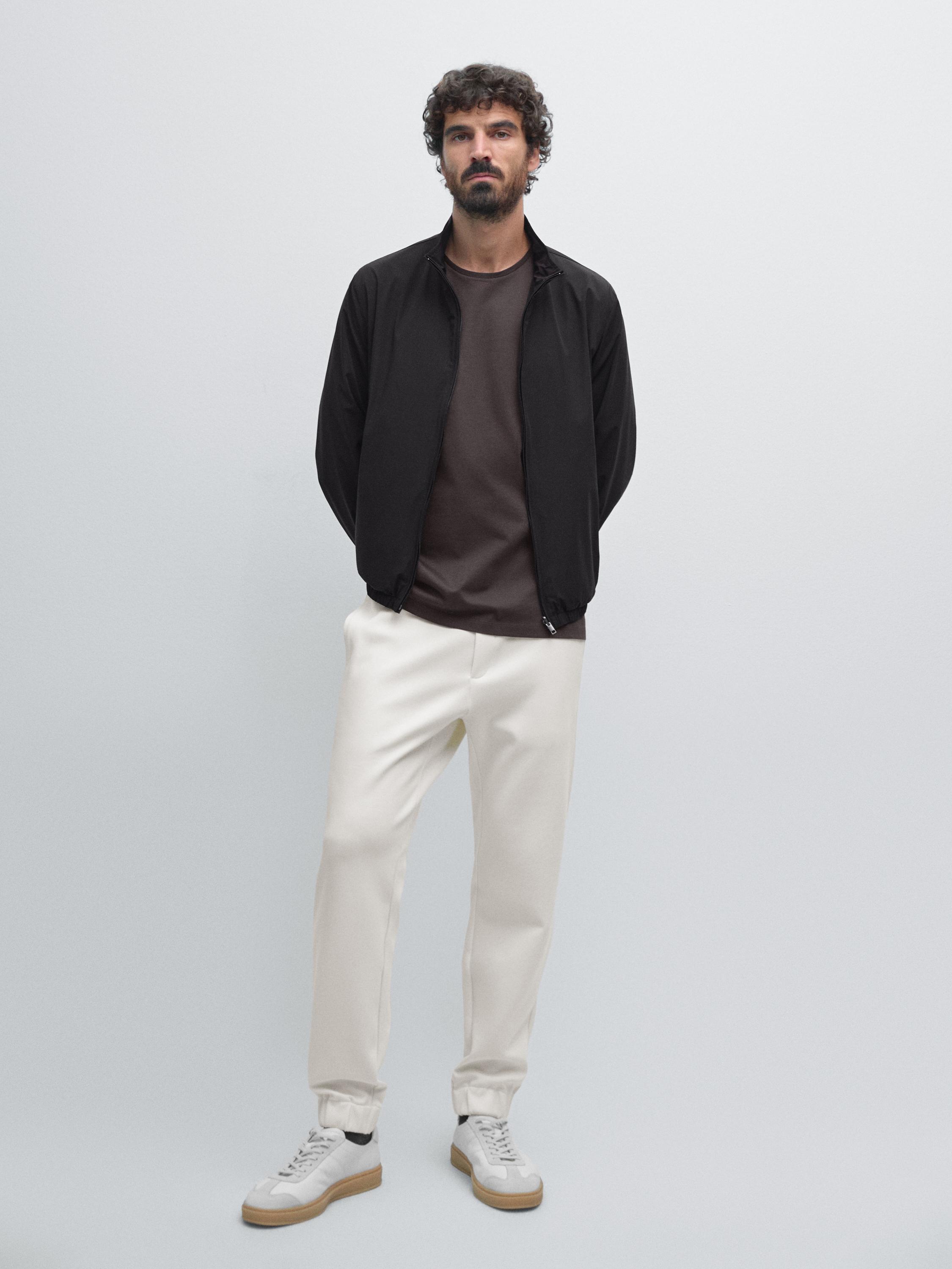 Reversible high neck jacket — BLACK