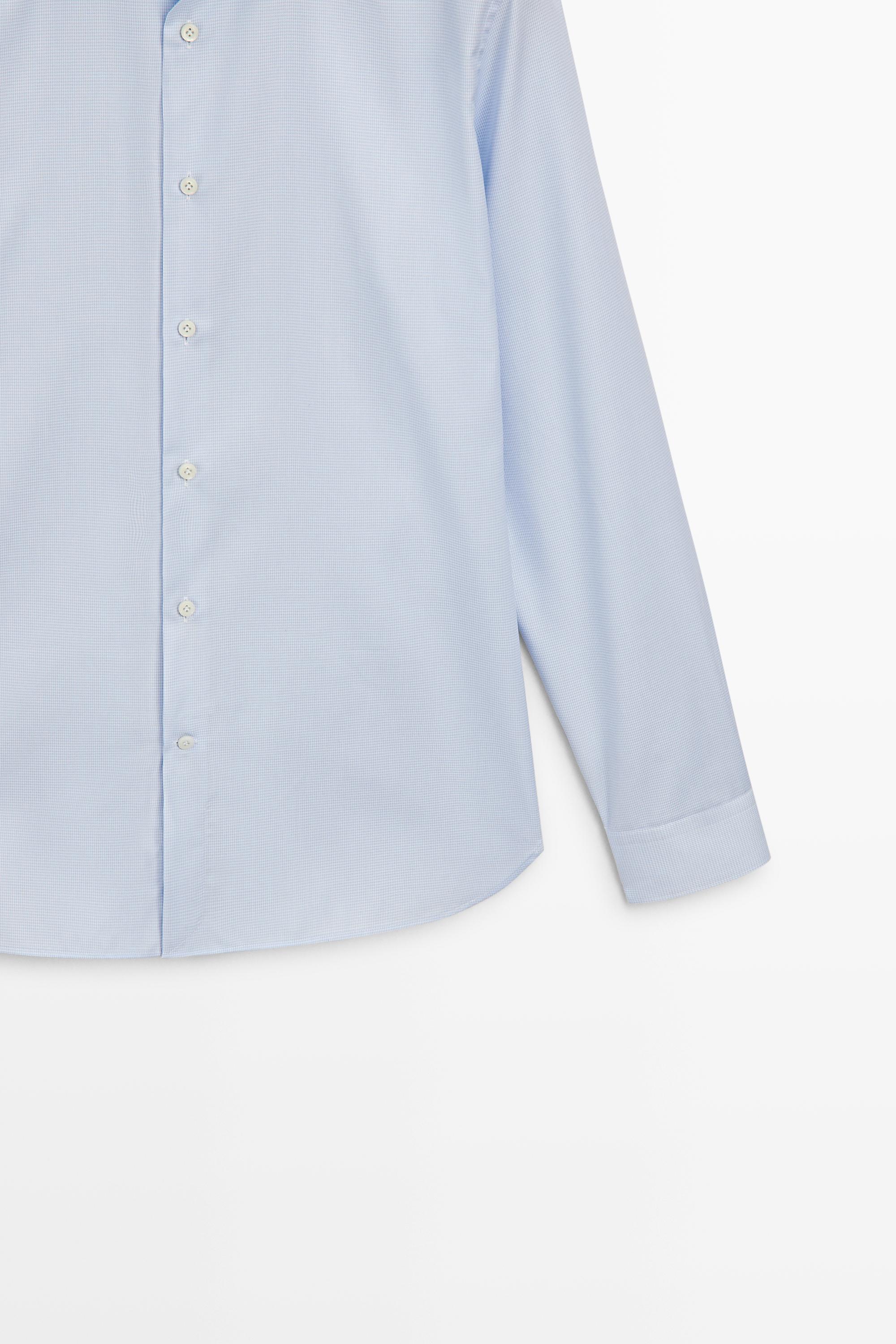 Slim fit micro-check tailored fit shirt — SKY BLUE