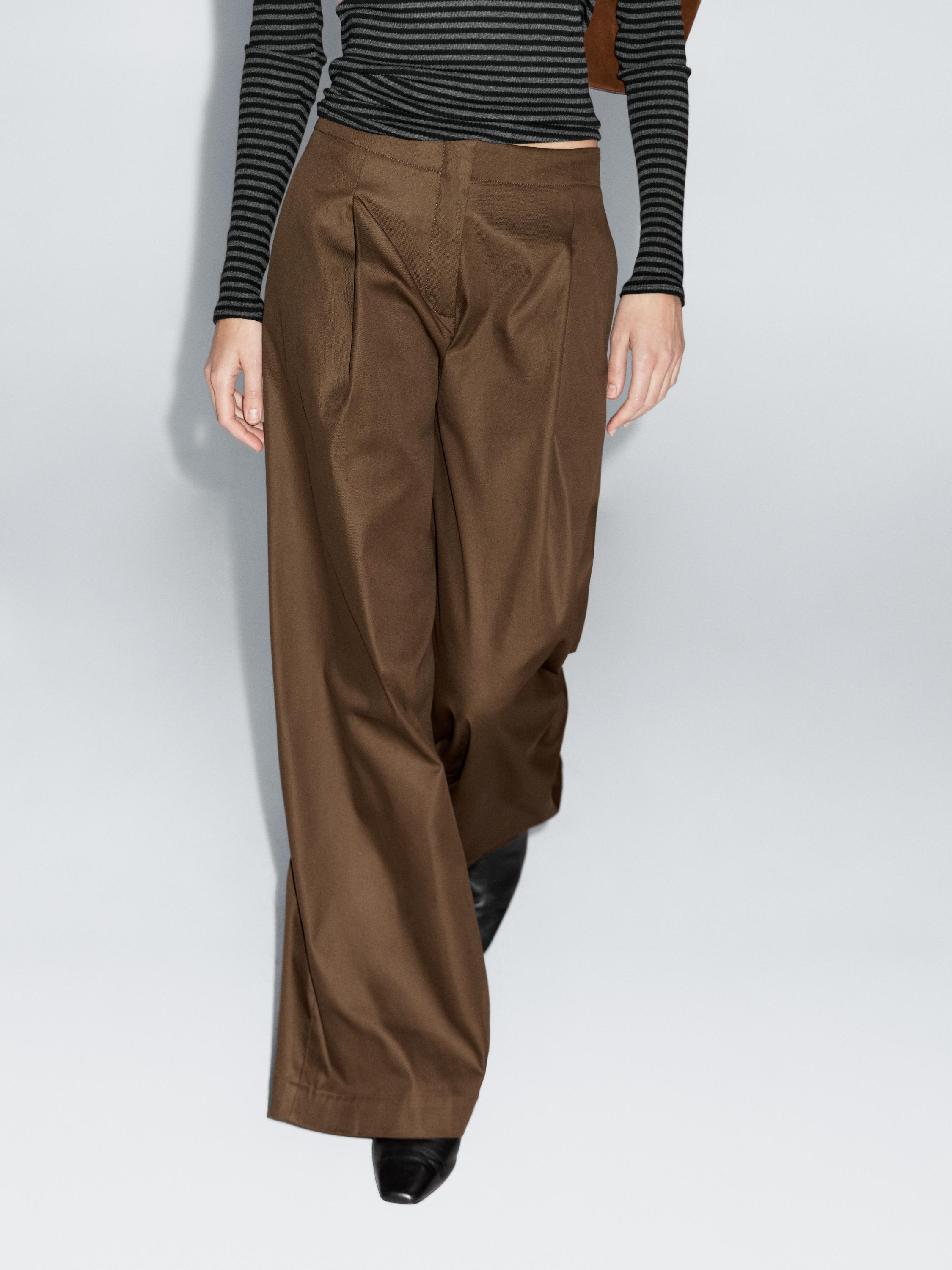 High-waist wide-leg trousers