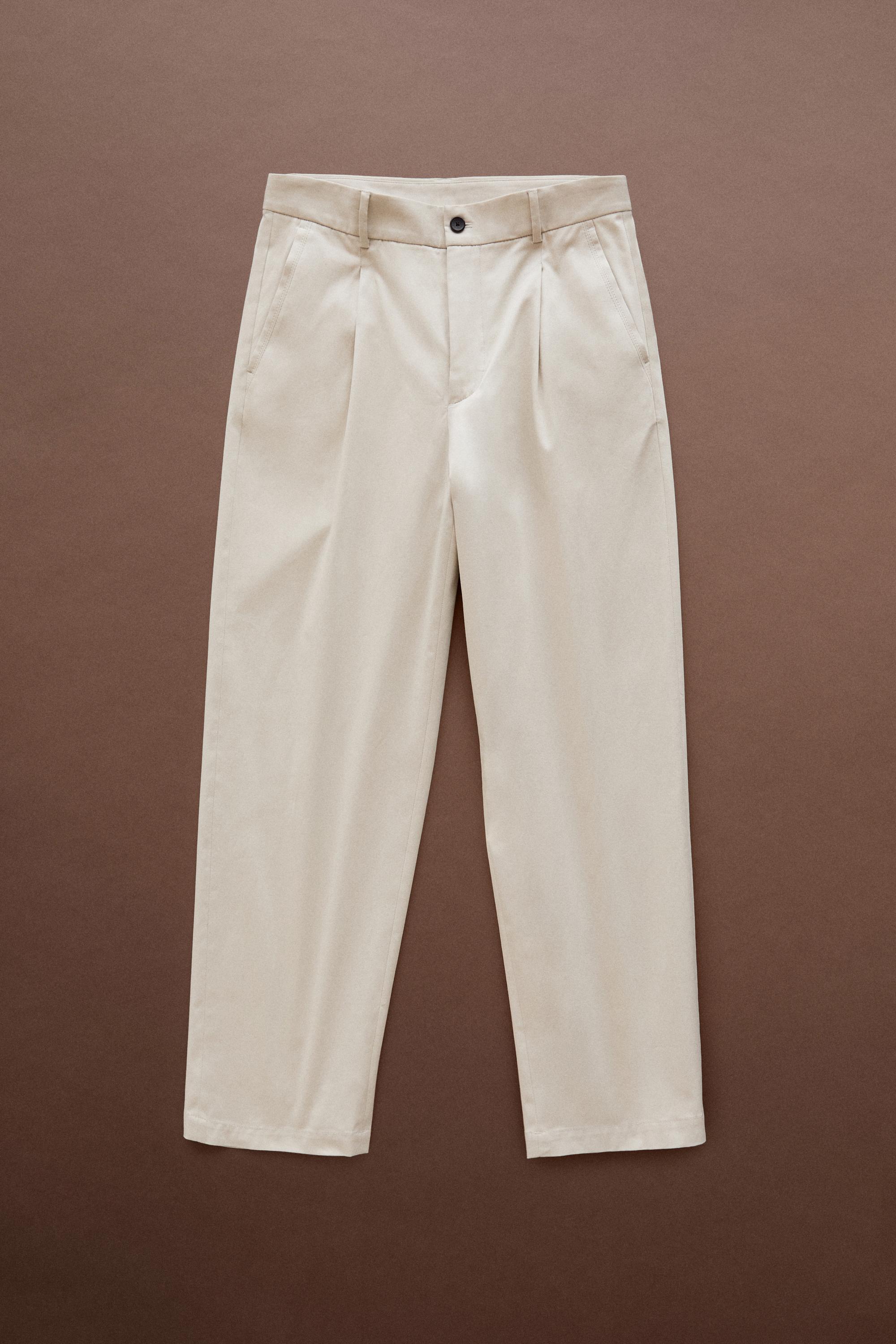 Flowing pants with darts — BEIGE