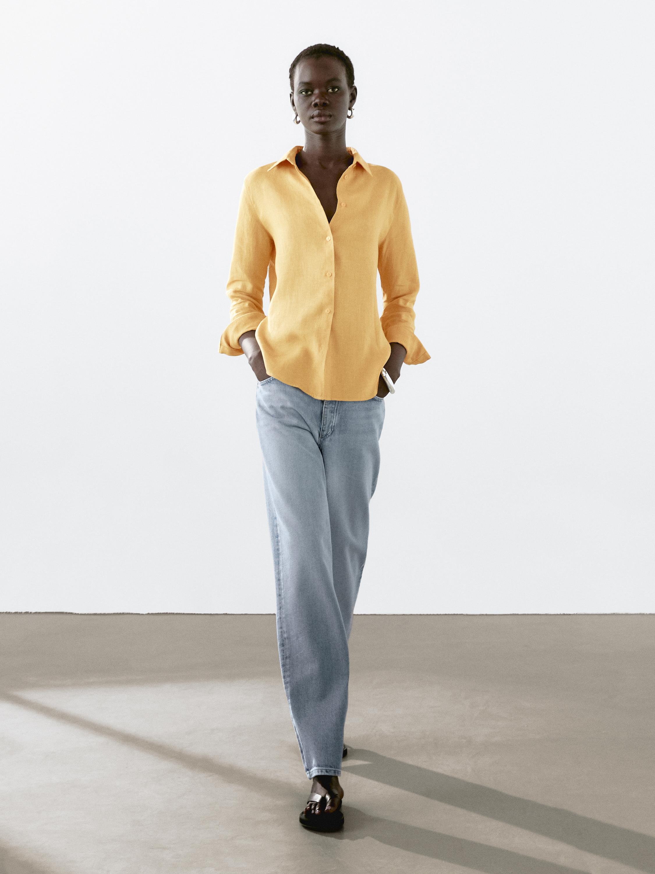 Flowing 100% linen shirt