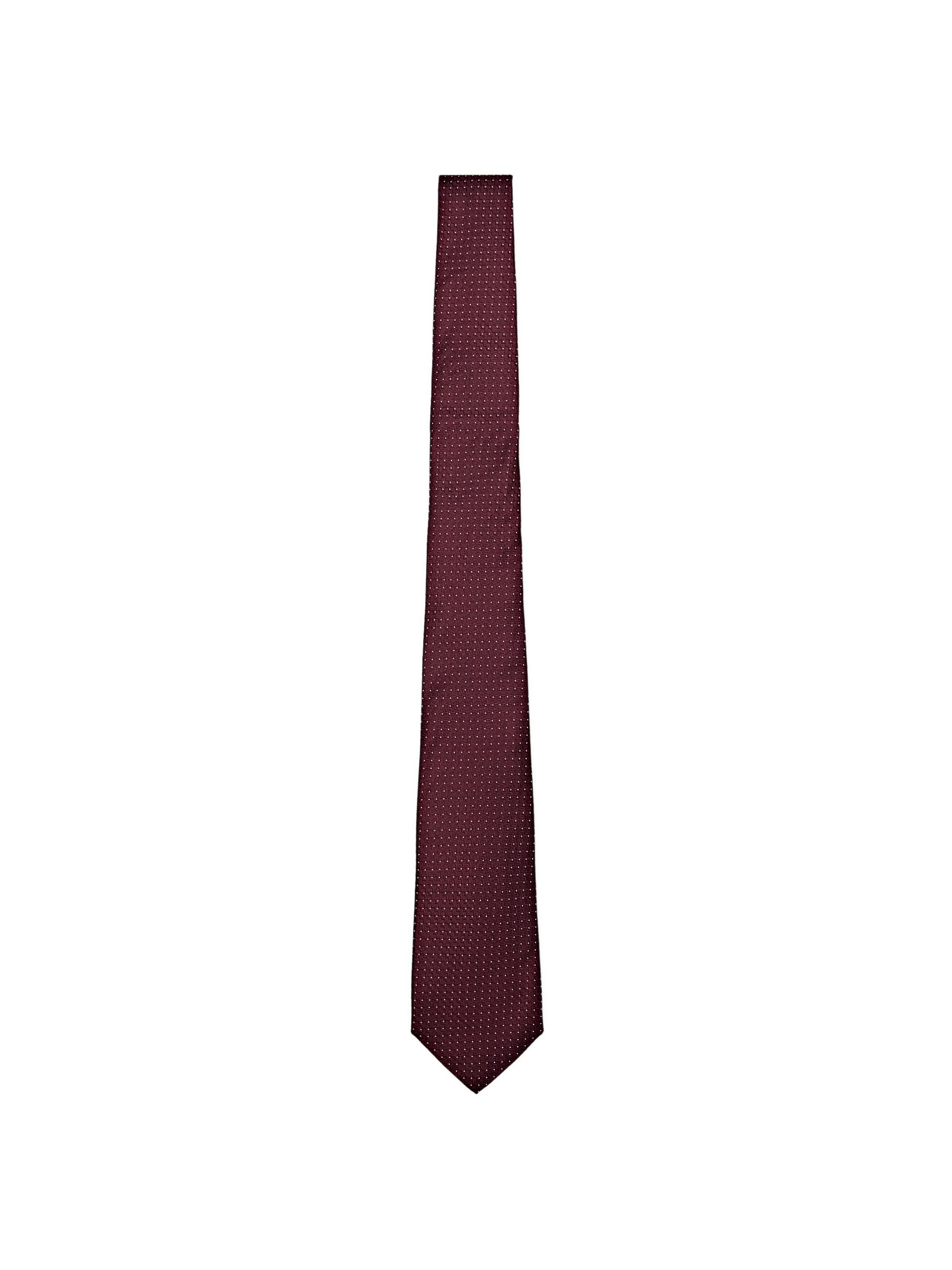 100% silk polka dot tie — MAROON