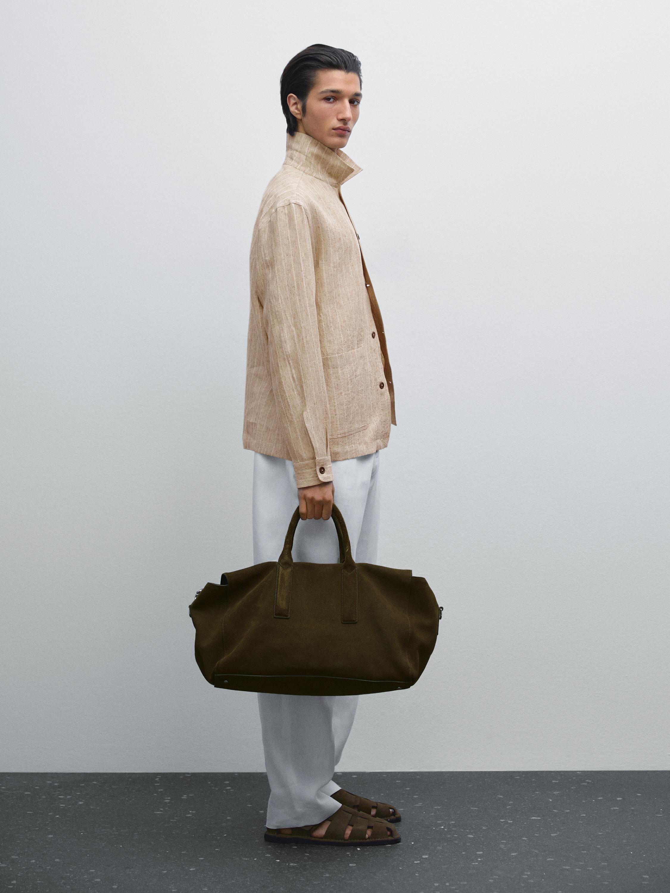 قميص سميك مخطط كتان 100%