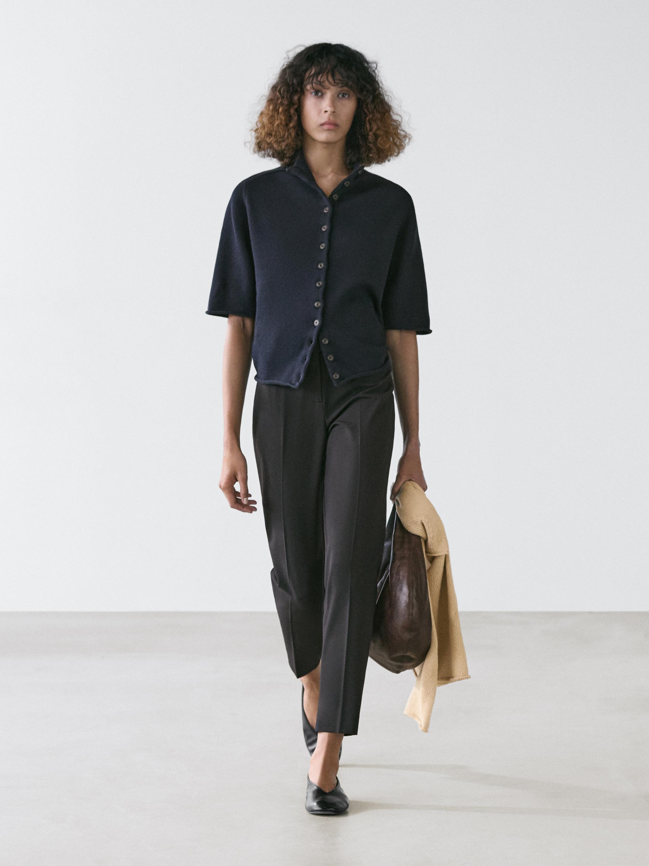 Short sleeve knit cardigan