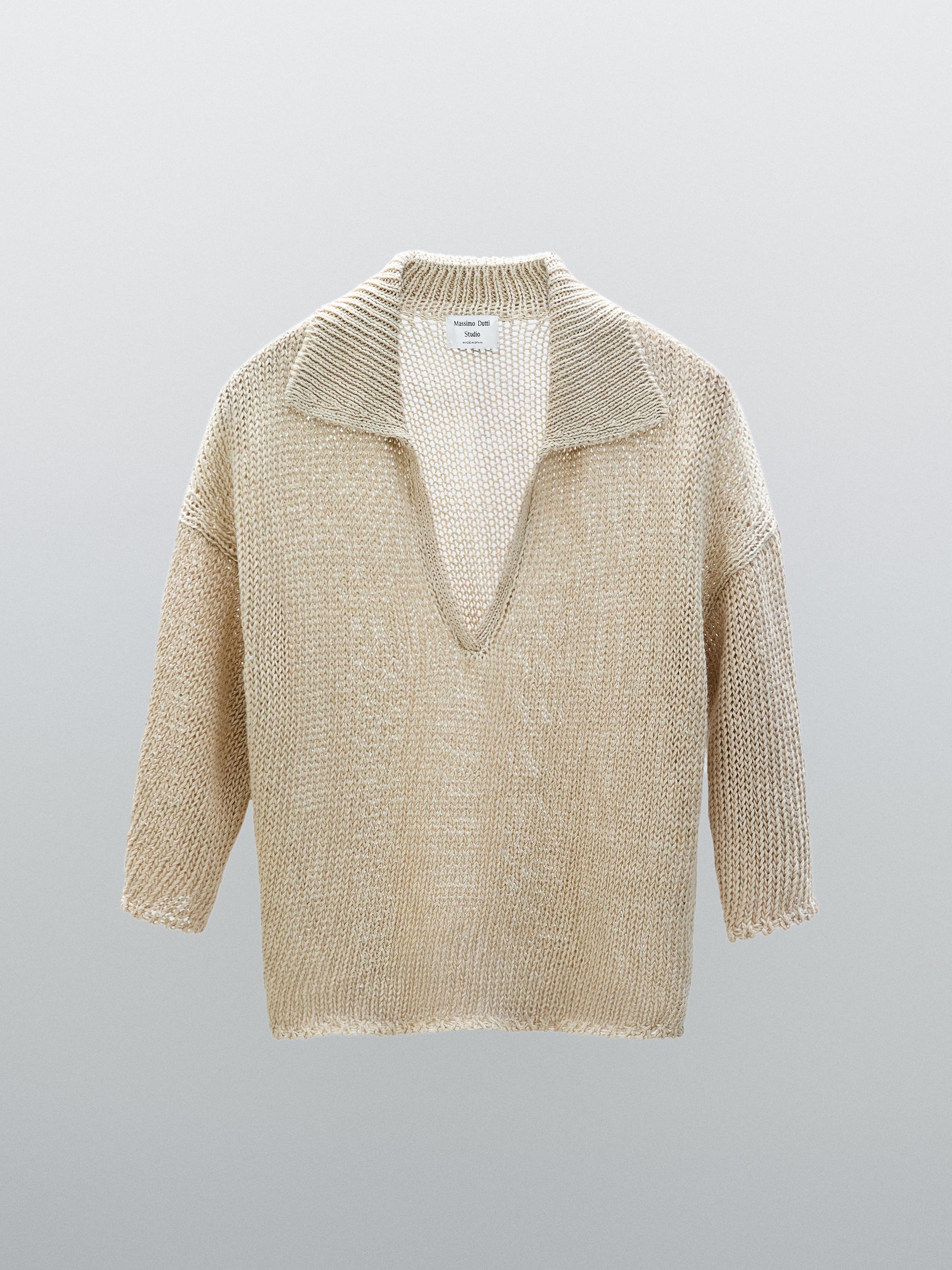 Polo sweater with open collar - STUDIO
