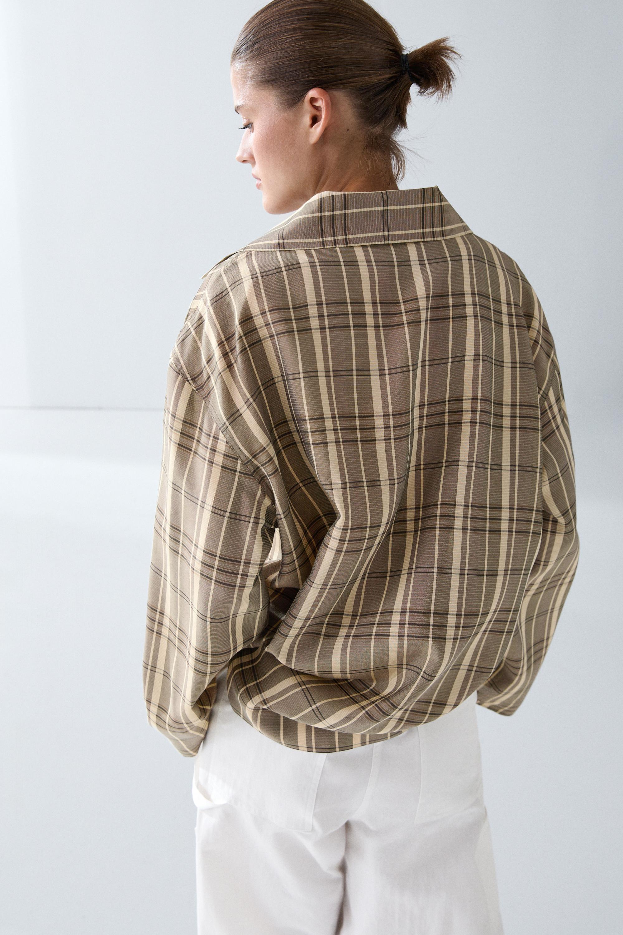 Oversize check polo shirt