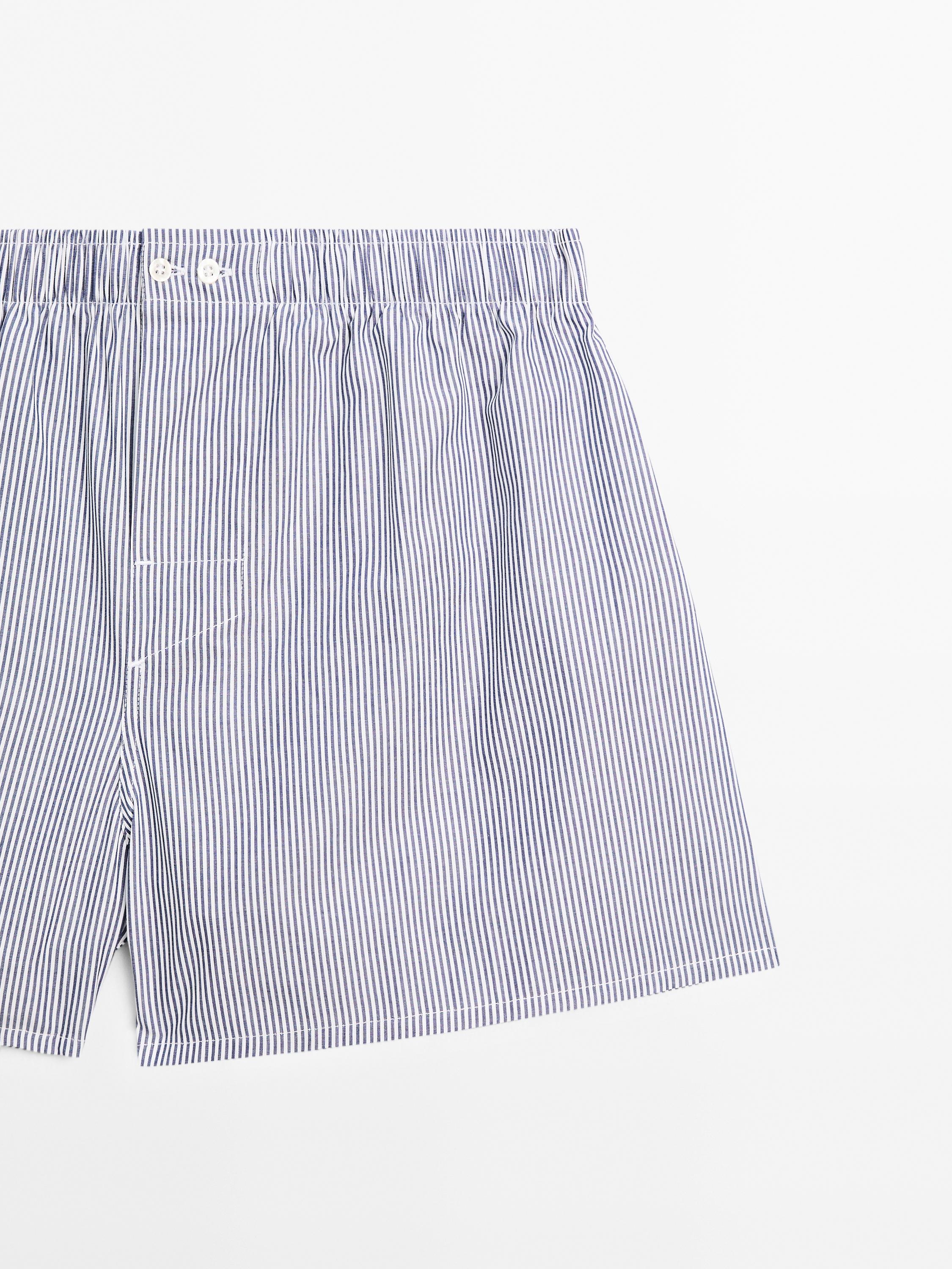 Striped print boxers — NAVY BLUE