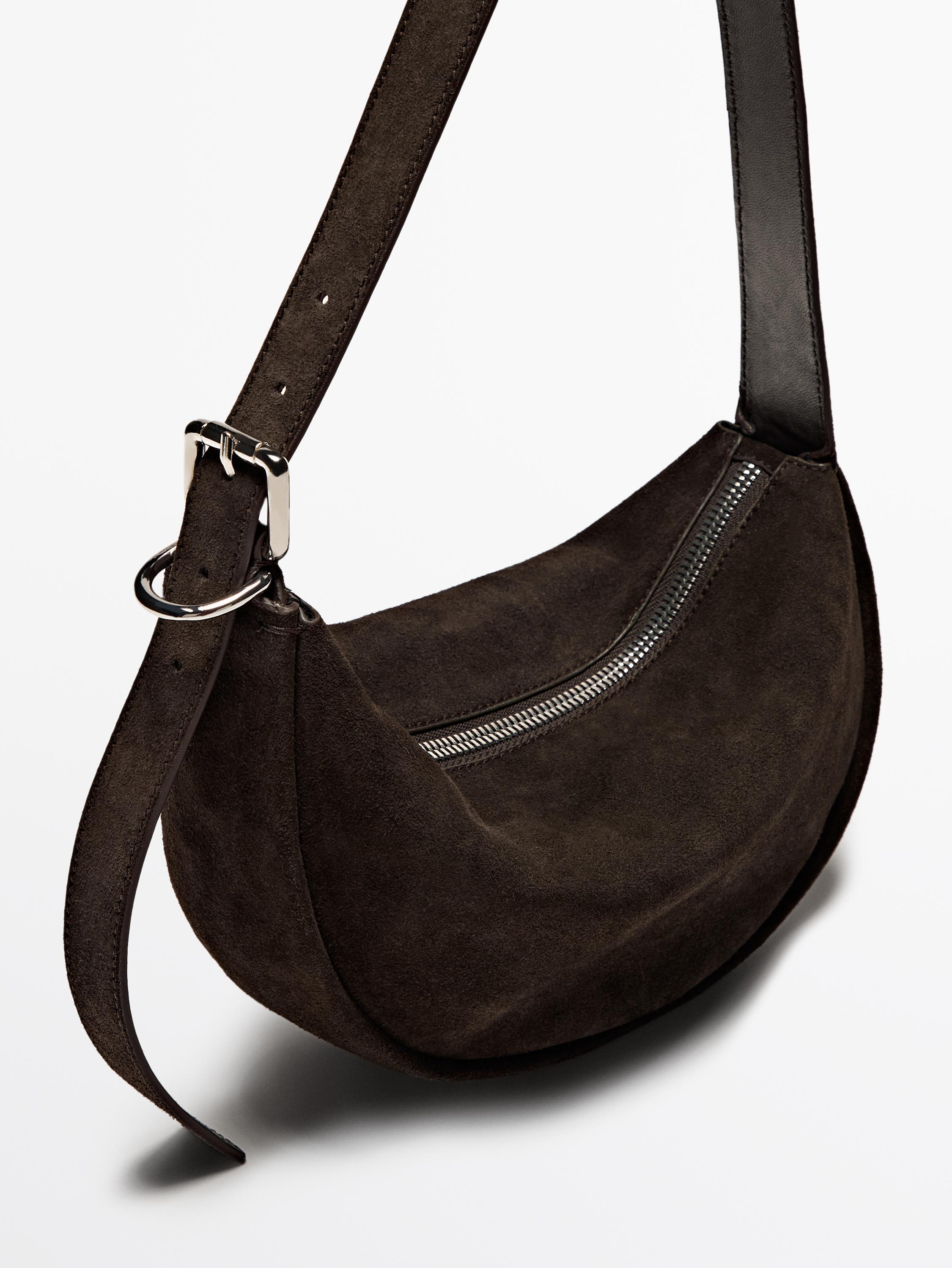 Split leather shoulder bag