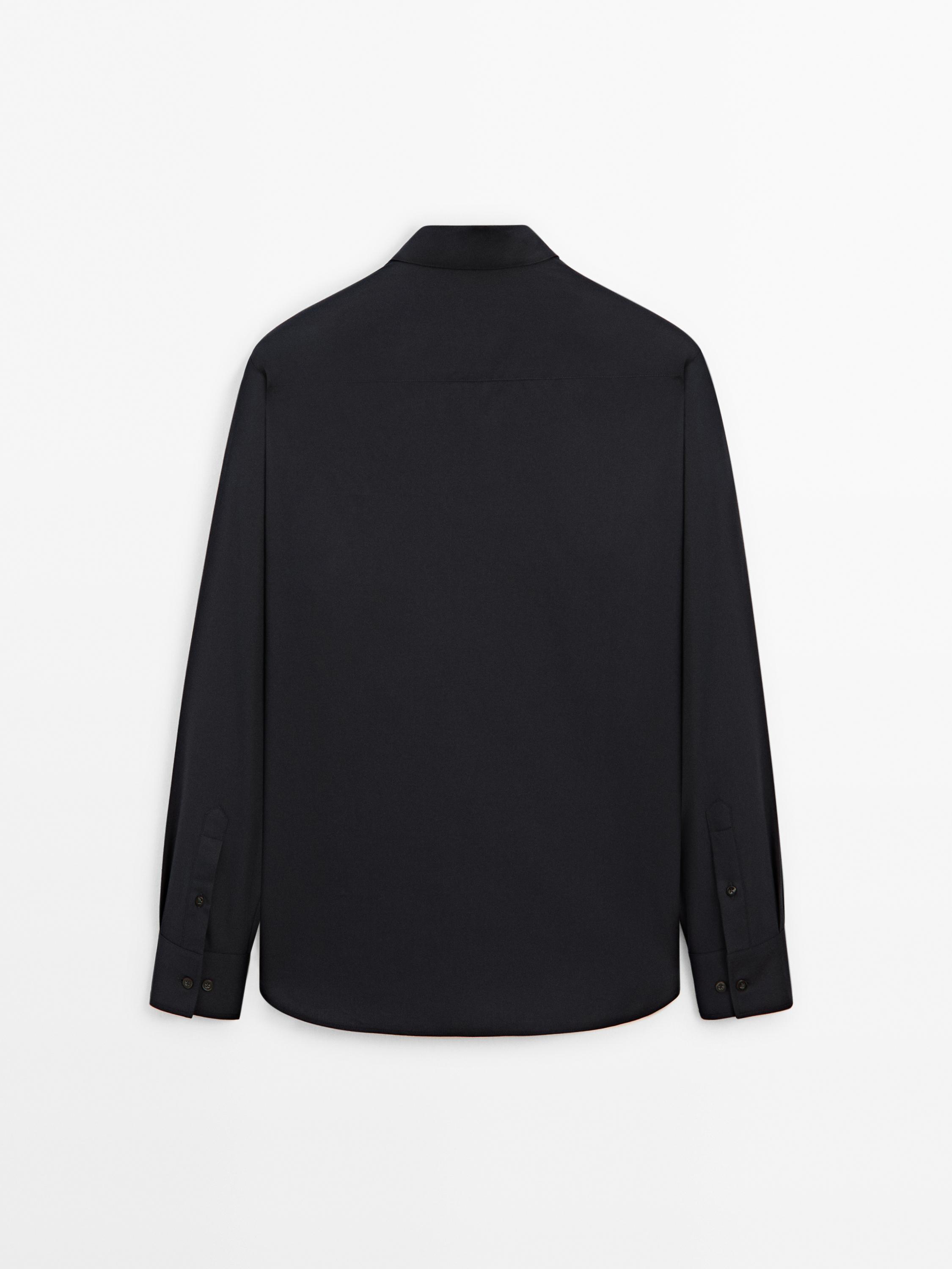 Regular-Fit-Hemd aus Baumwollmischgewebe