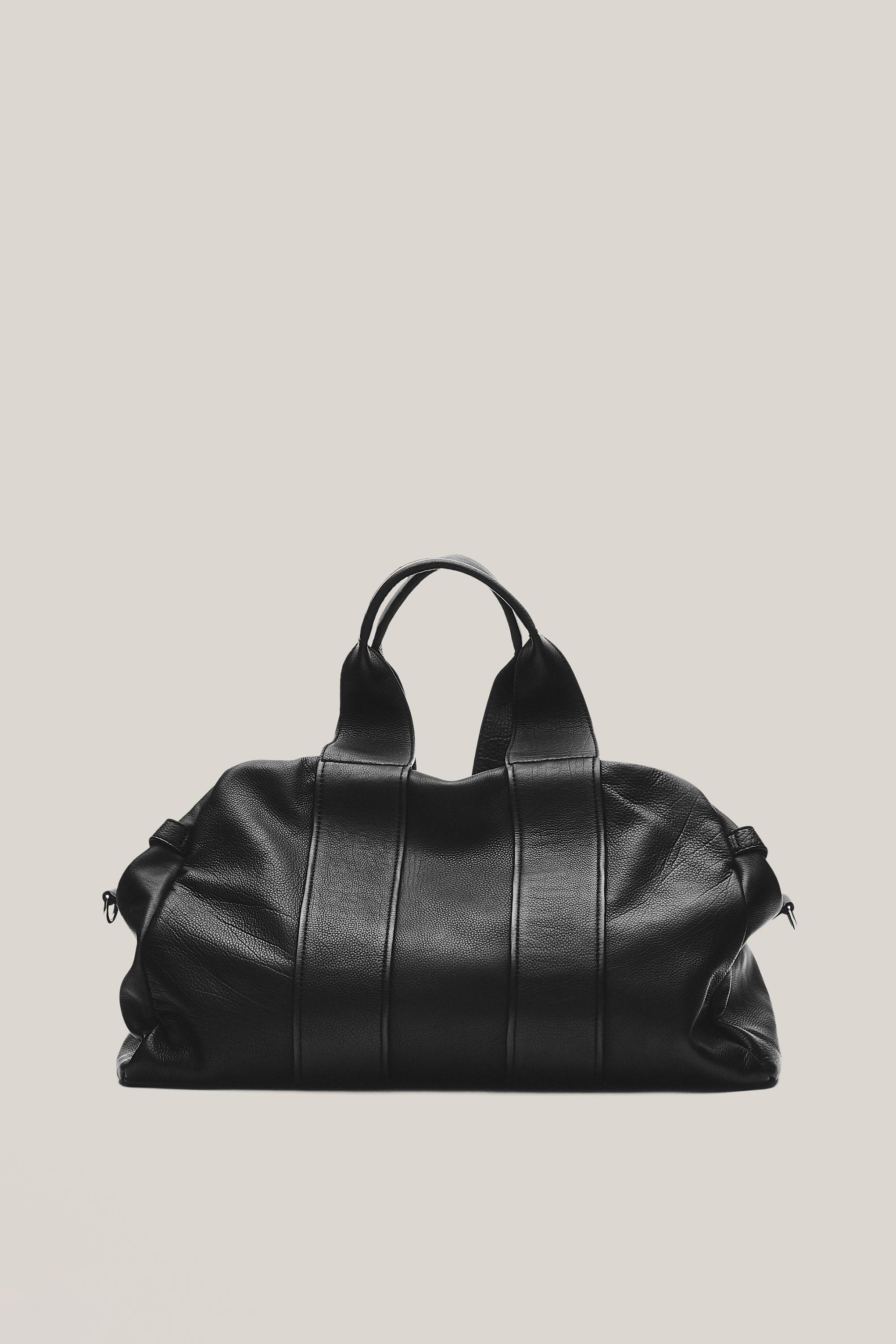 Nappa leather travel bag — BLACK