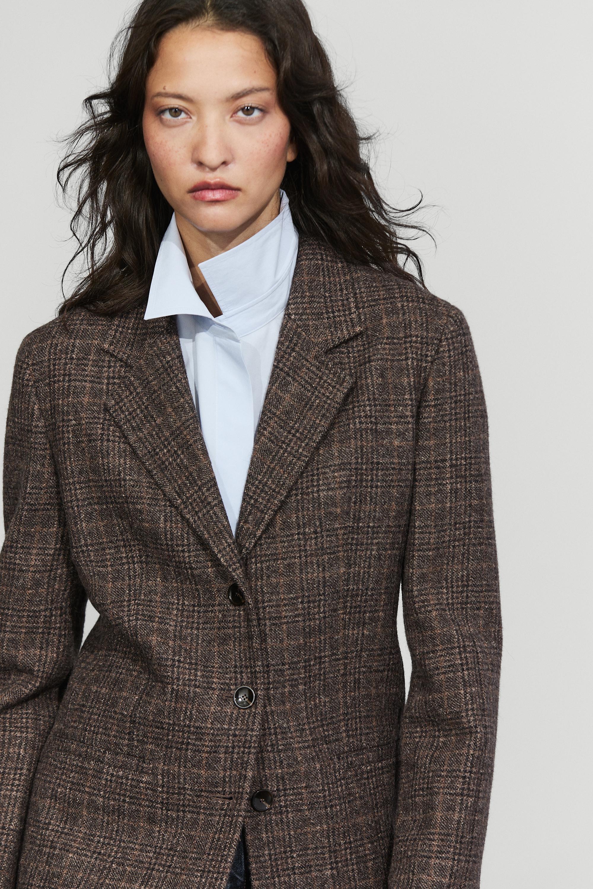 100% wool suede check blazer - thumbnail 5