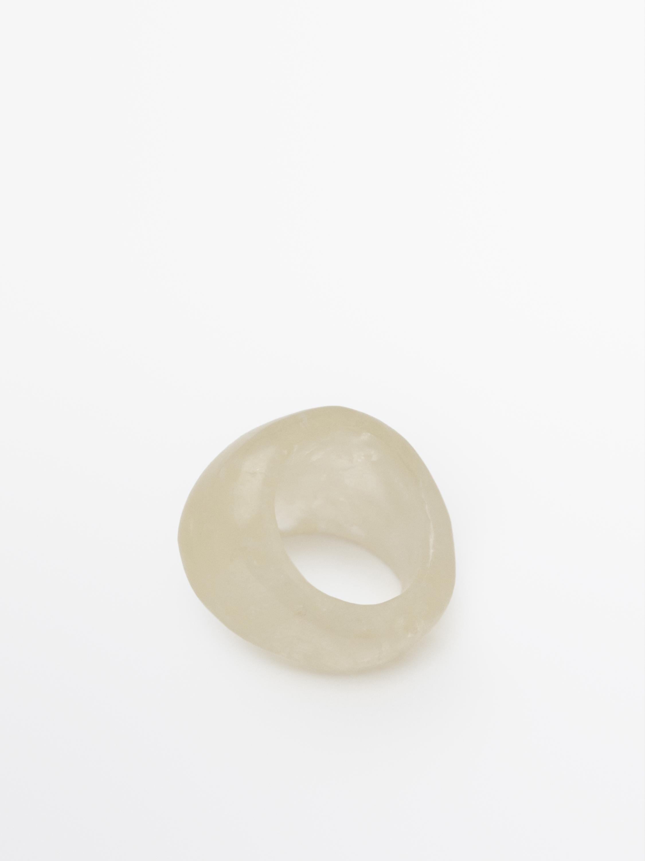 Ring with natural stone