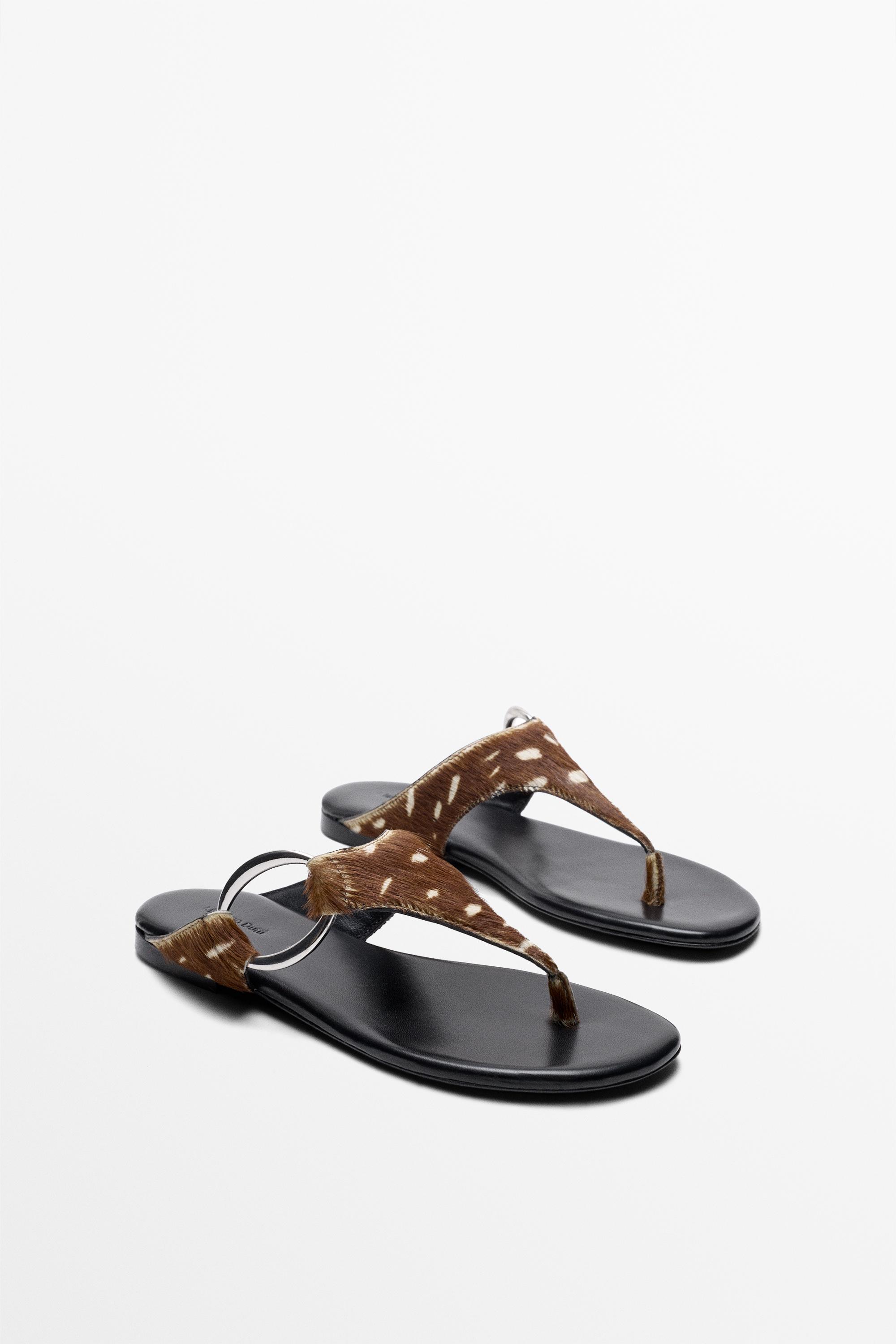 Printed flat slider sandals — Multicolored