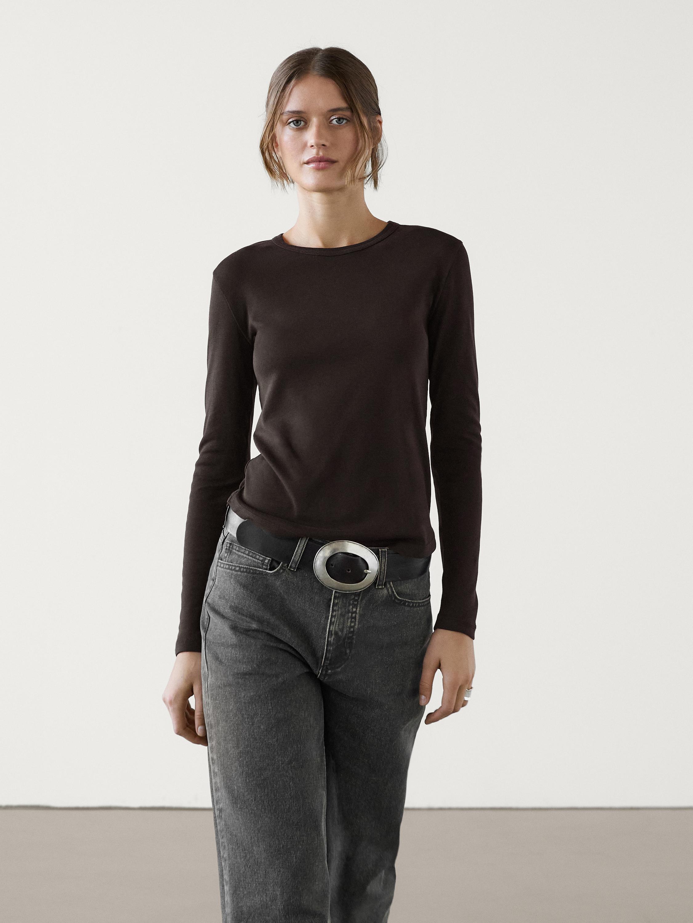 Long sleeve cotton t-shirt