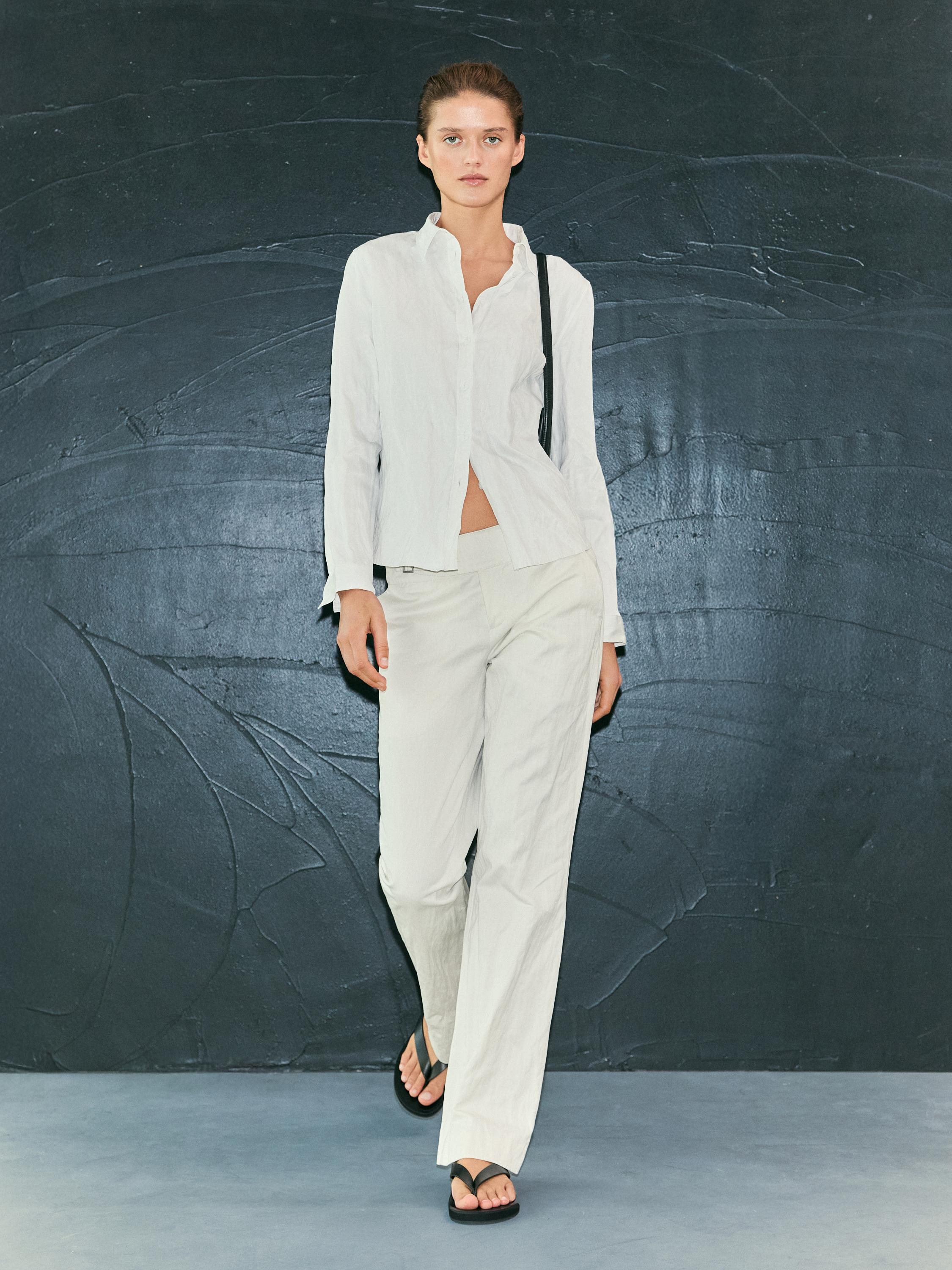 Textured cotton blend shirt