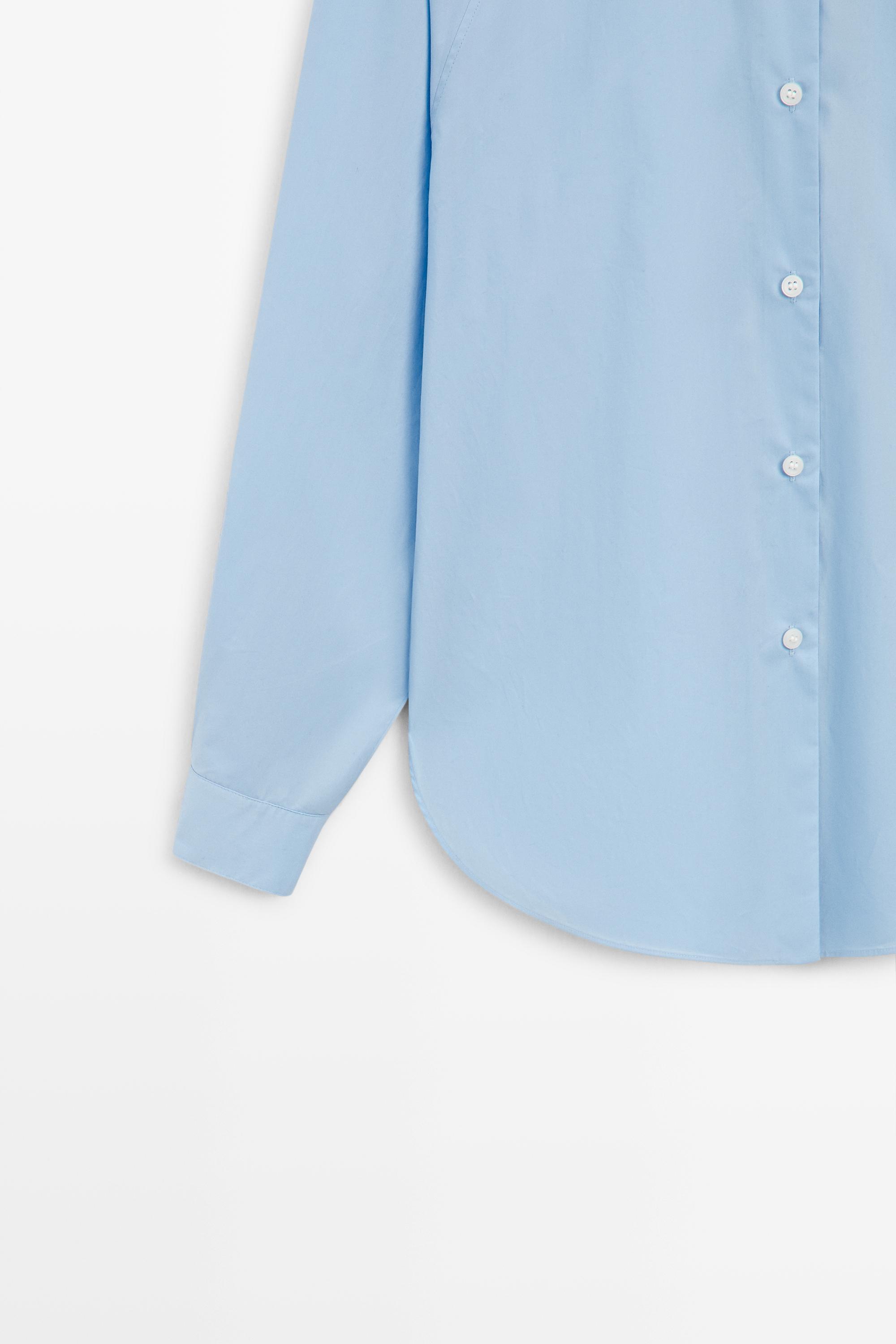 Poplin shirt with collar detail — SKY BLUE