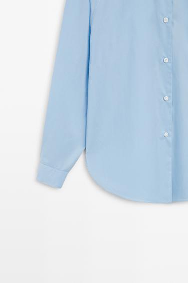 Poplin shirt with collar detail — SKY BLUE 7