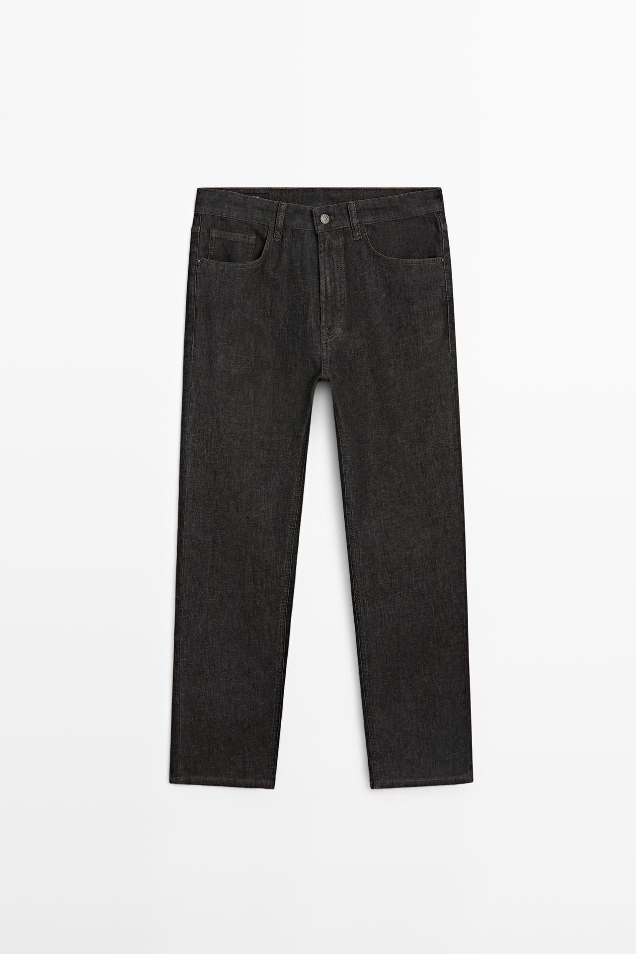 Lightweight tapered fit jeans — BLACK