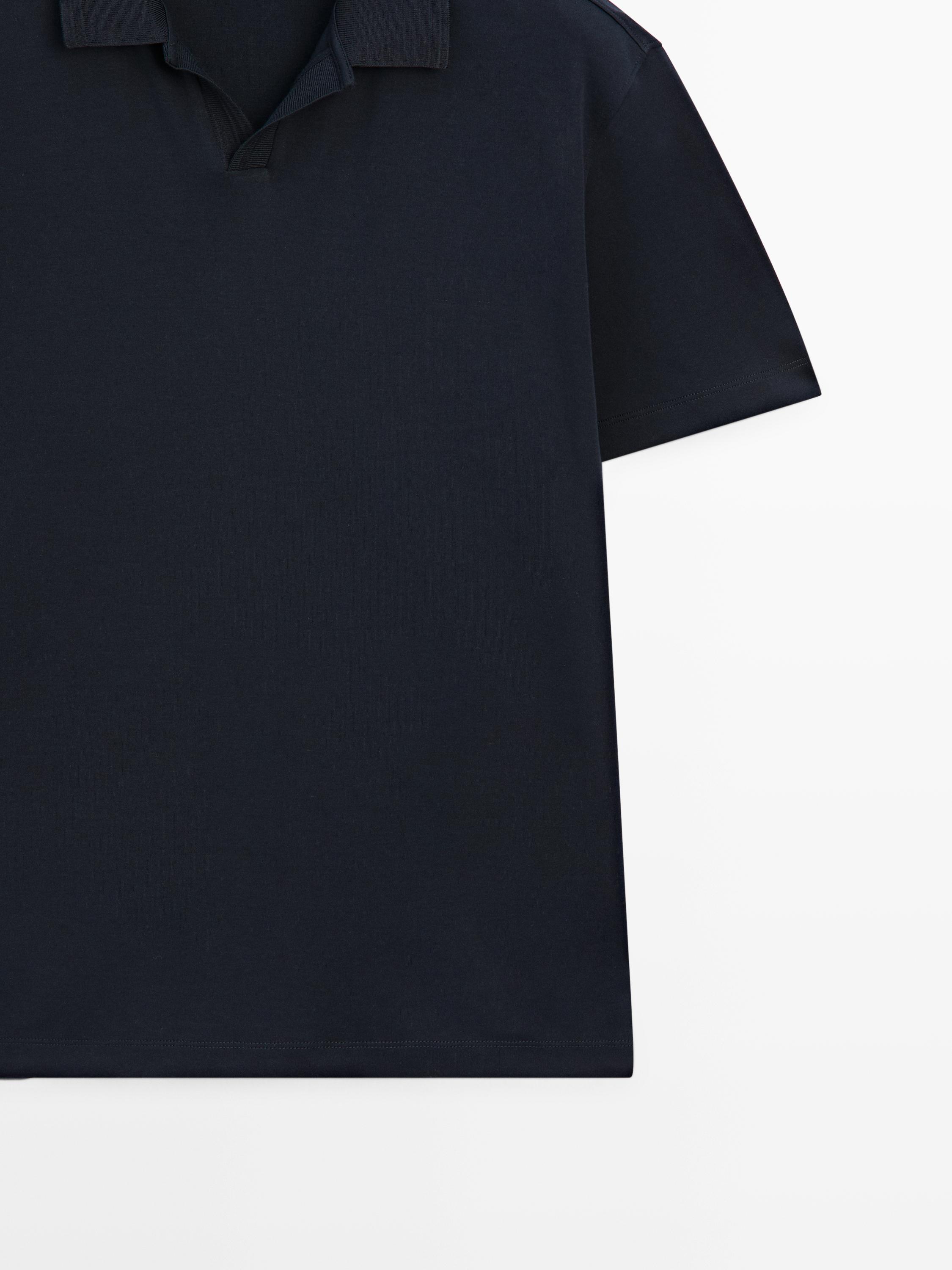 100% cotton short sleeve polo shirt — NAVY BLUE