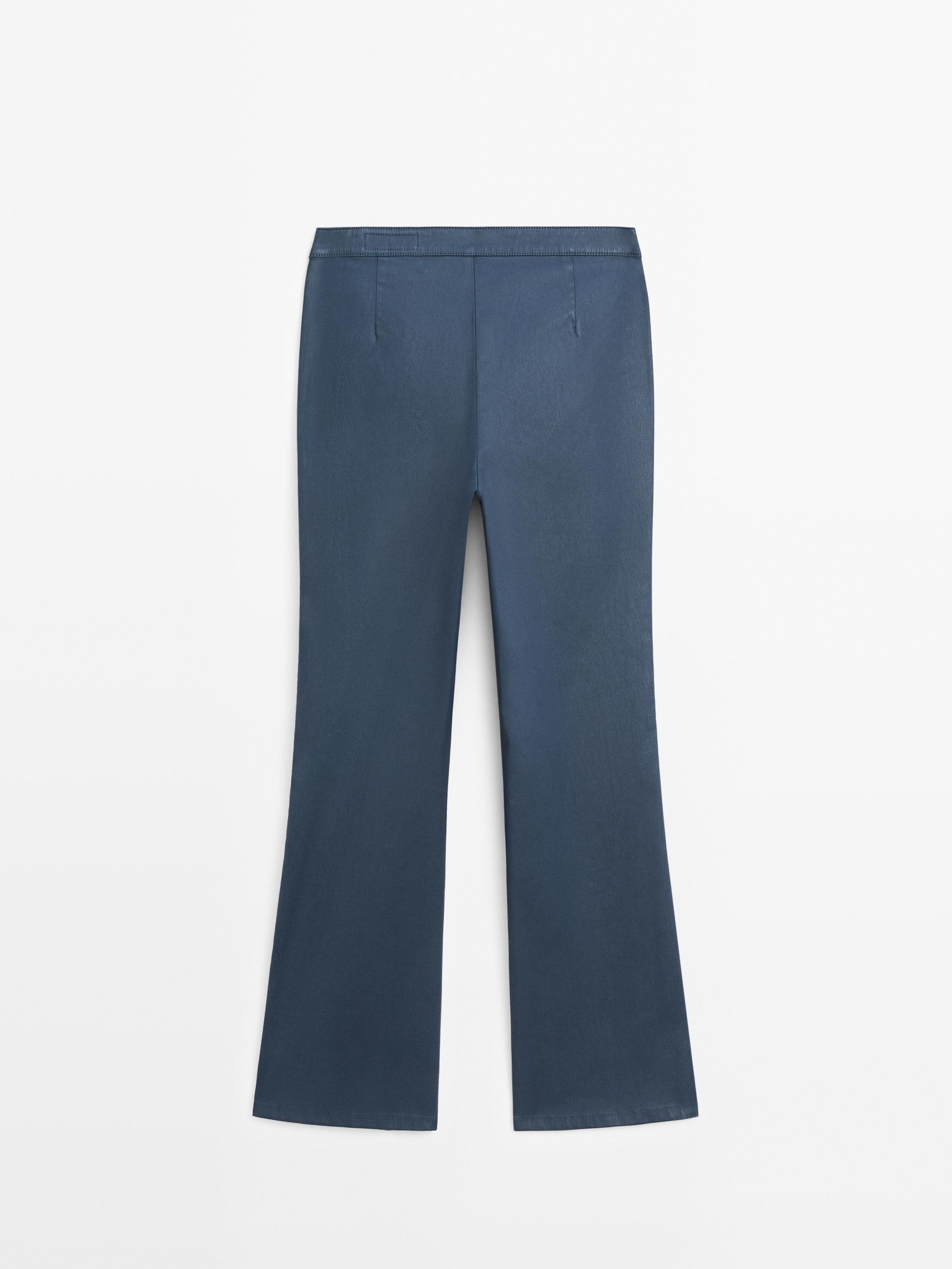 Waxed flared cropped pants — BLUISH