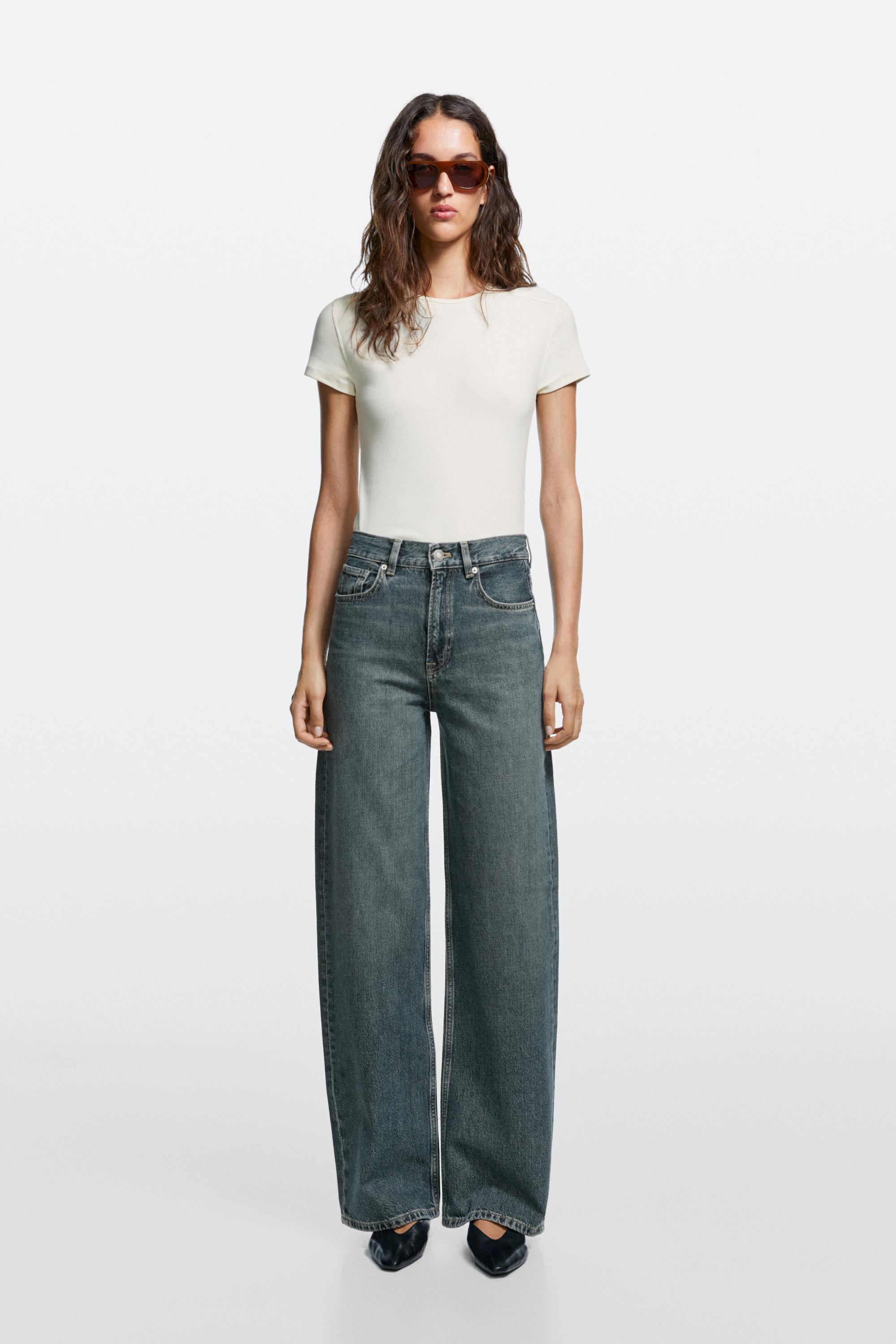 Jeans A Gamba Larga A Vita Alta - Blu - 42 (It 46) - Massimo Dutti - Female-image