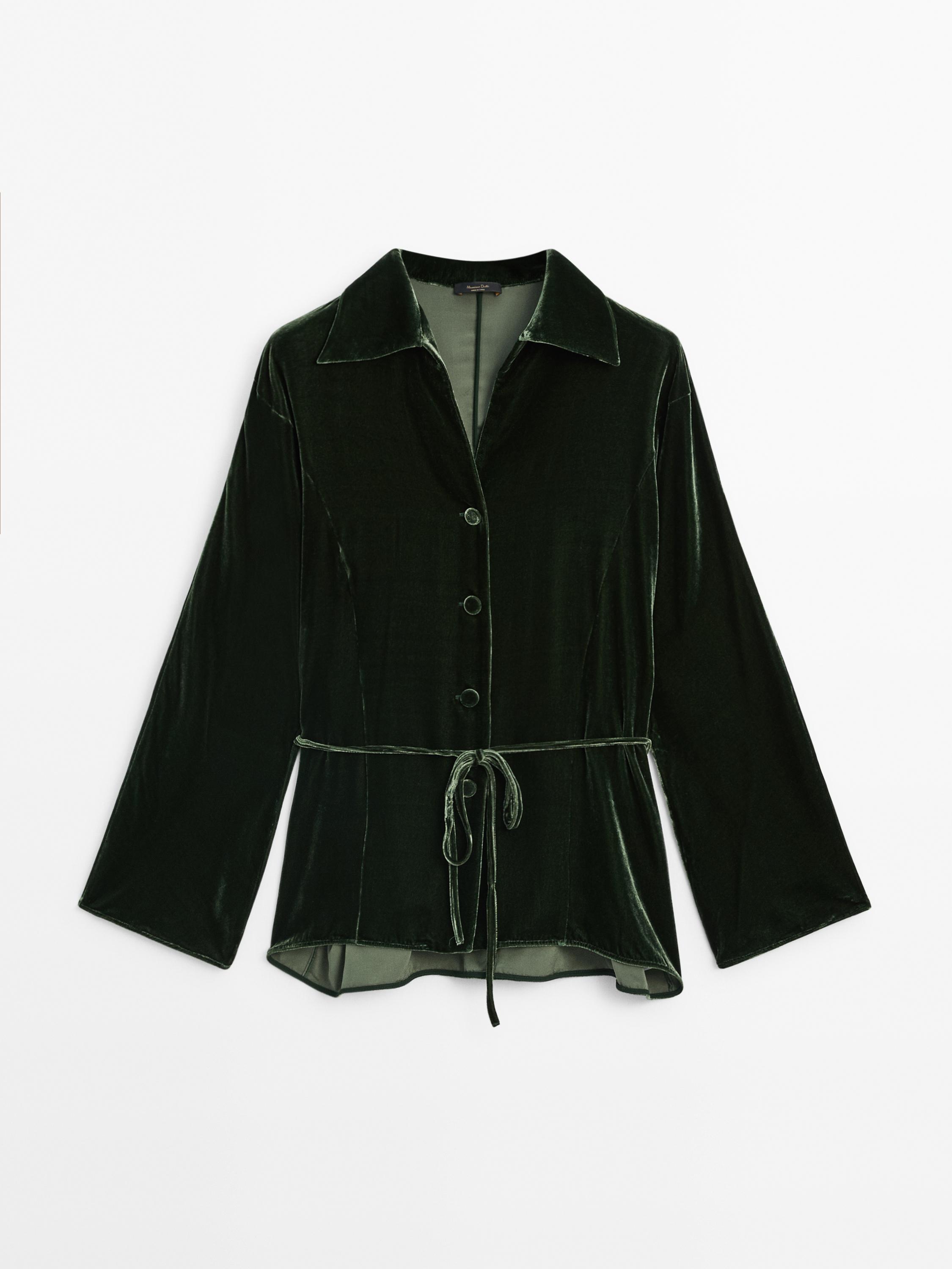 Velvet tied kimono